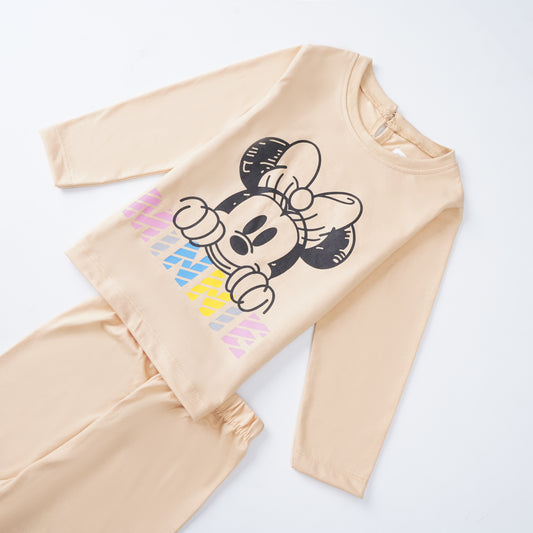 Girls Printed Full Sleeve Suit (Minnie-Mickey)