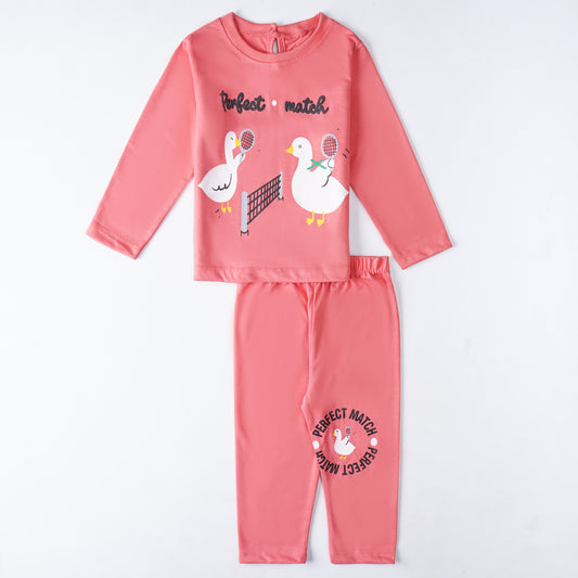 Girls Printed Full Sleeve Suit