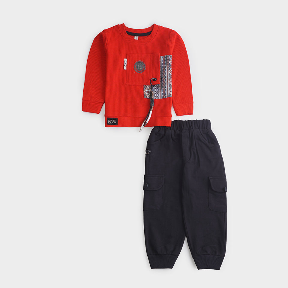 Boys Printed Full Sleeves Suit