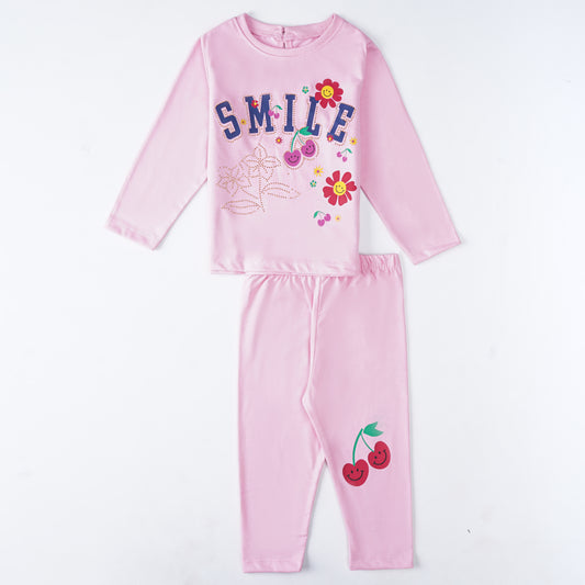 Girls Printed Full Sleeve Suit