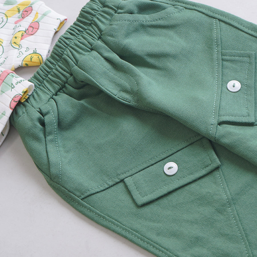 Girls 2 Pcs Suit – Green, Brown, Navy Blue & Dark Grey Winter Outfit Set (6-9 & 9-12 Months)