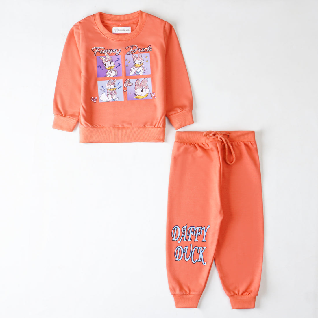 Girls Terry Printed Full Sleeve Suit