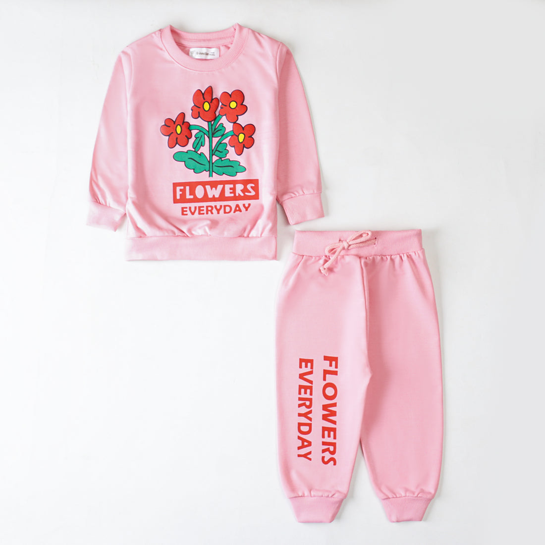 Girls Terry Printed Full Sleeve Suit