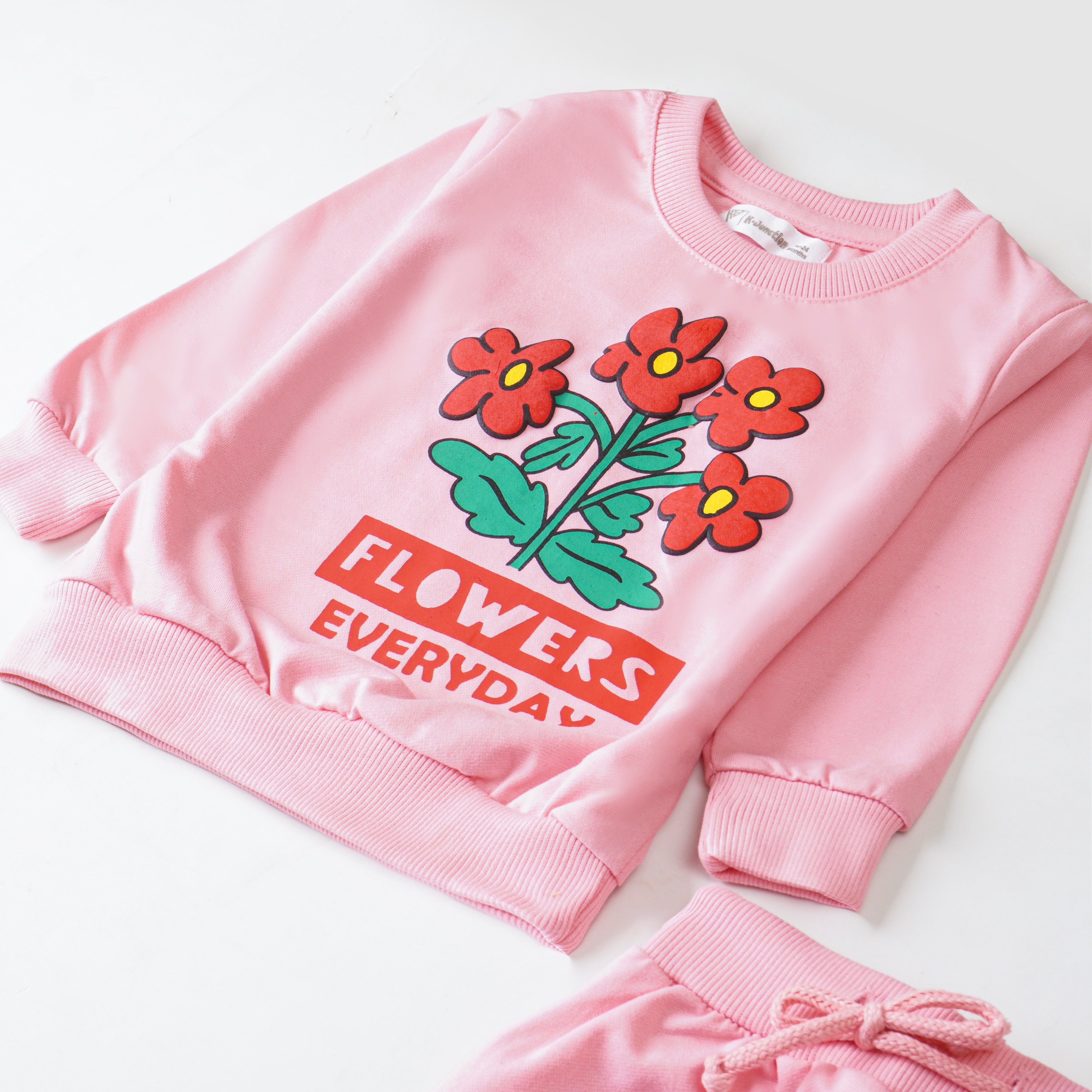 Girls Terry Printed Full Sleeve Suit