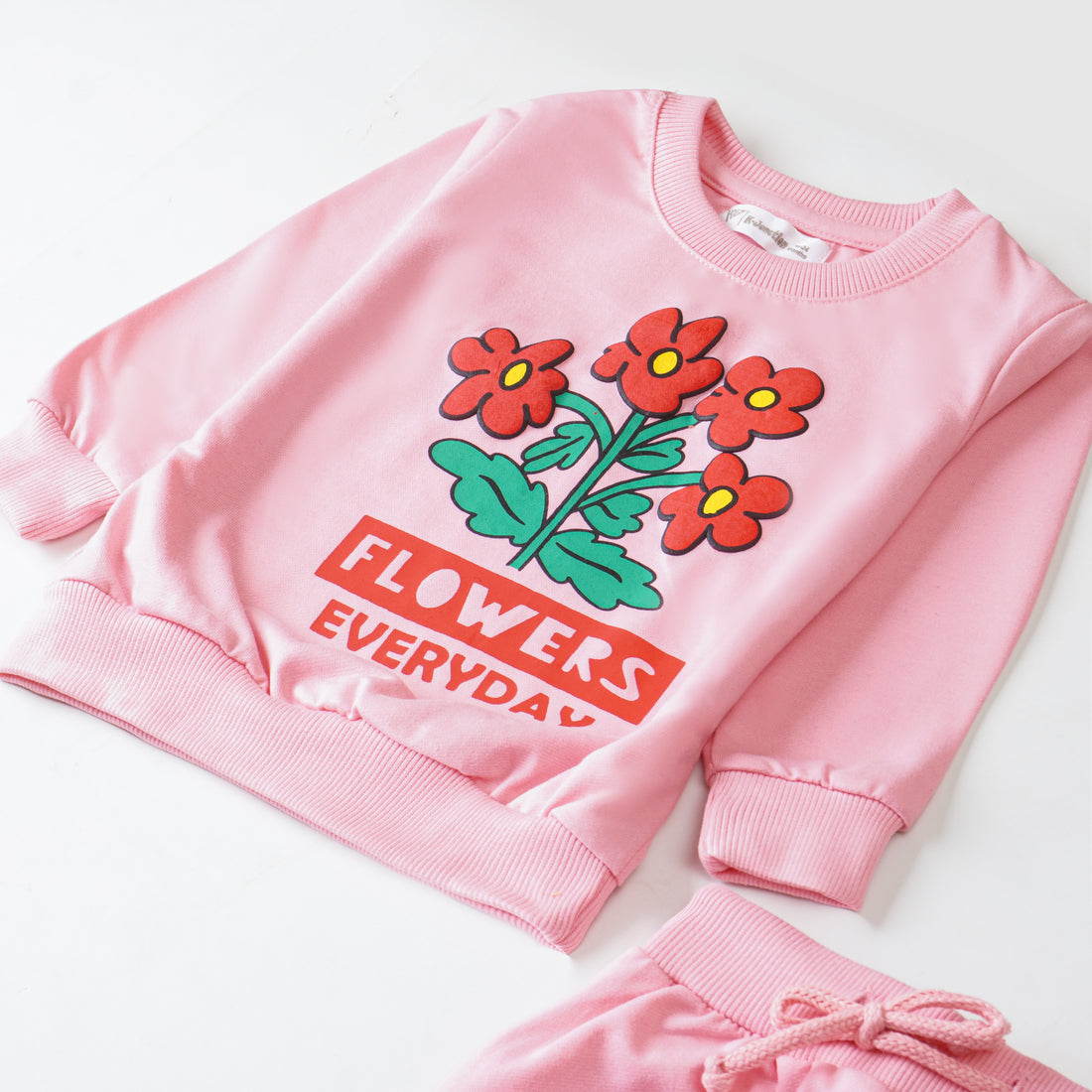 Girls Terry Printed Full Sleeve Suit