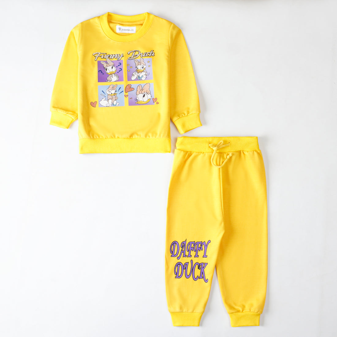 Girls Terry Printed Full Sleeve Suit