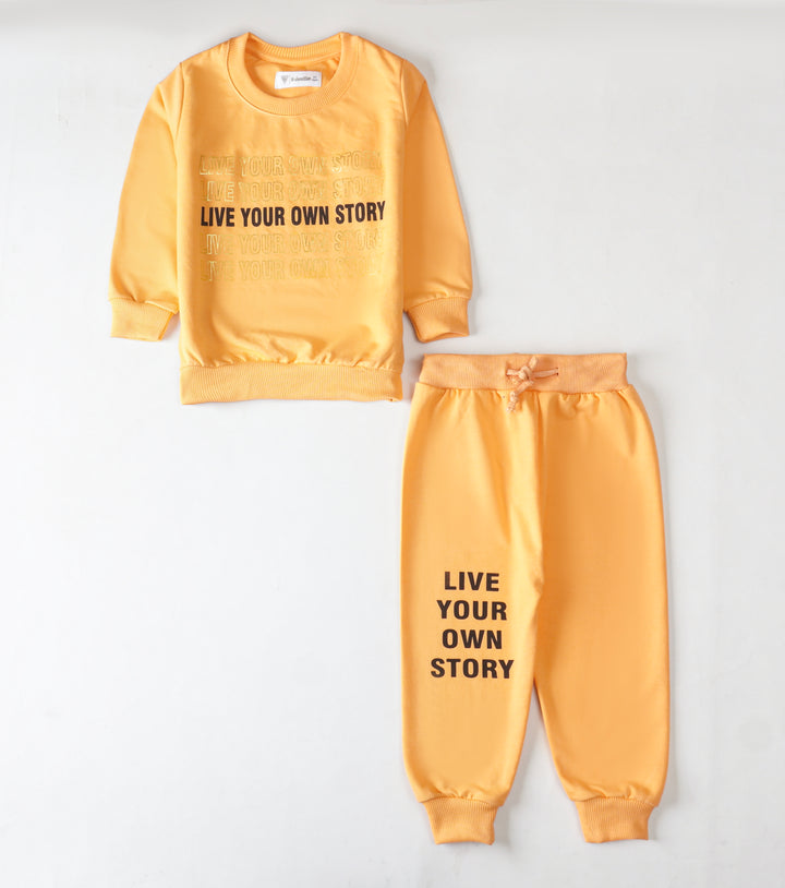 Girls Terry Printed Full Sleeve Suit