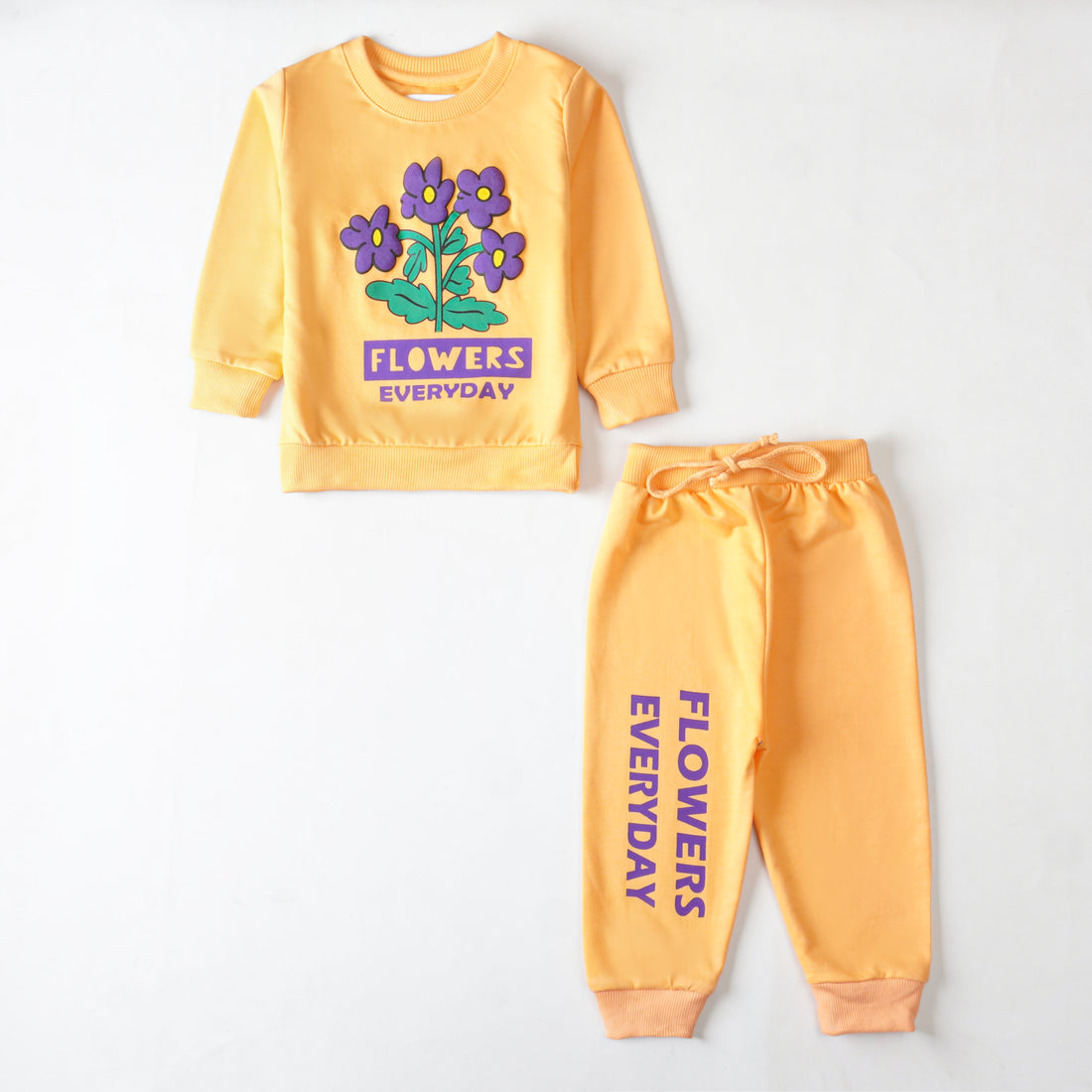 Girls Terry Printed Full Sleeve Suit