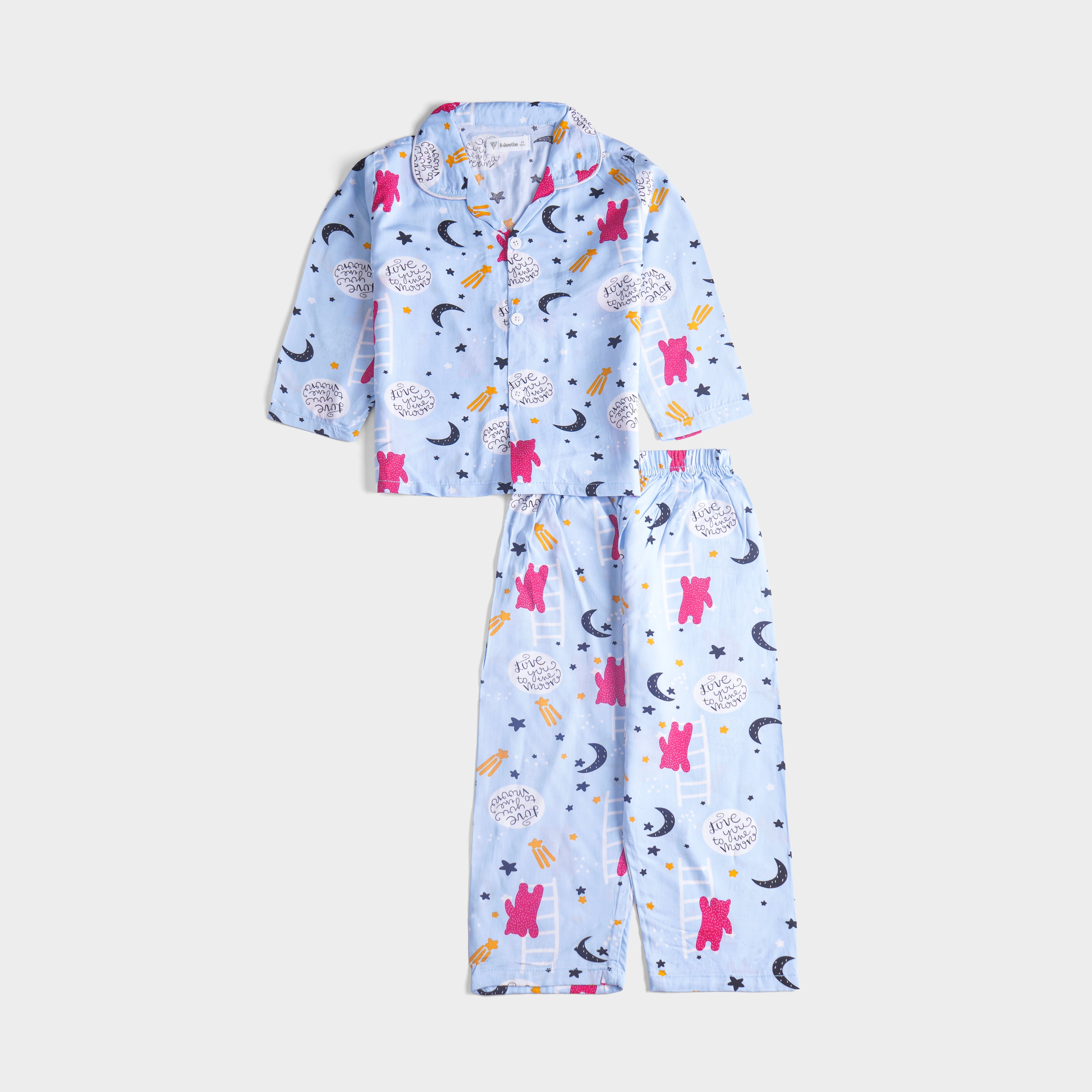 Girls Viscous Night Suit Full Sleeves