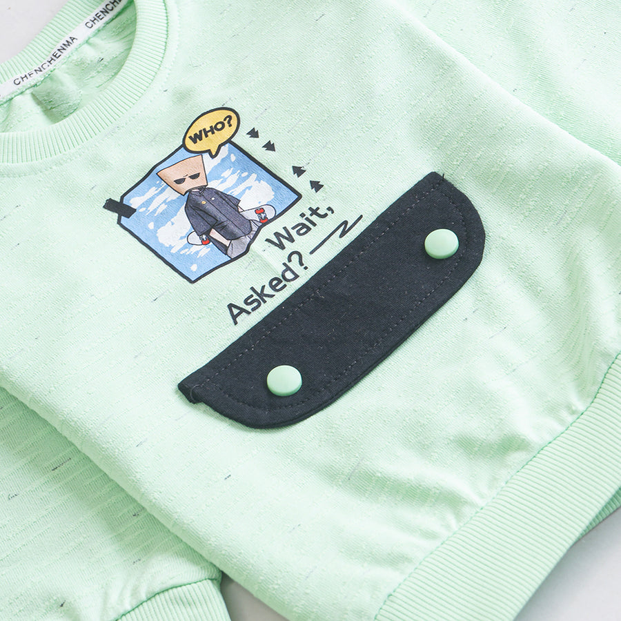 Boys 2 Pcs Suit – Blue, Green & Khaki Winter Outfit Set (12 Months to 5 Years)