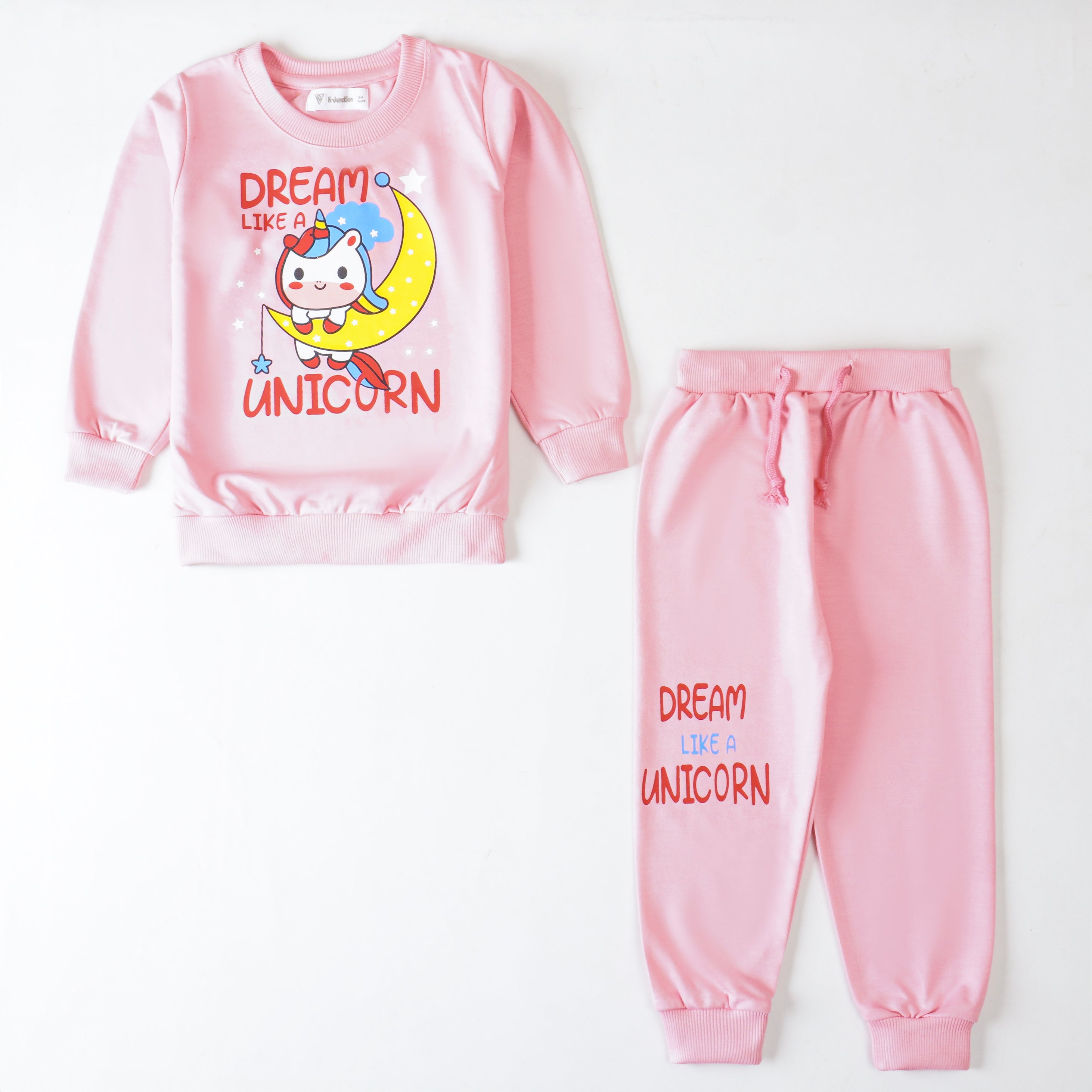 Girls Terry Printed Full Sleeve Suit