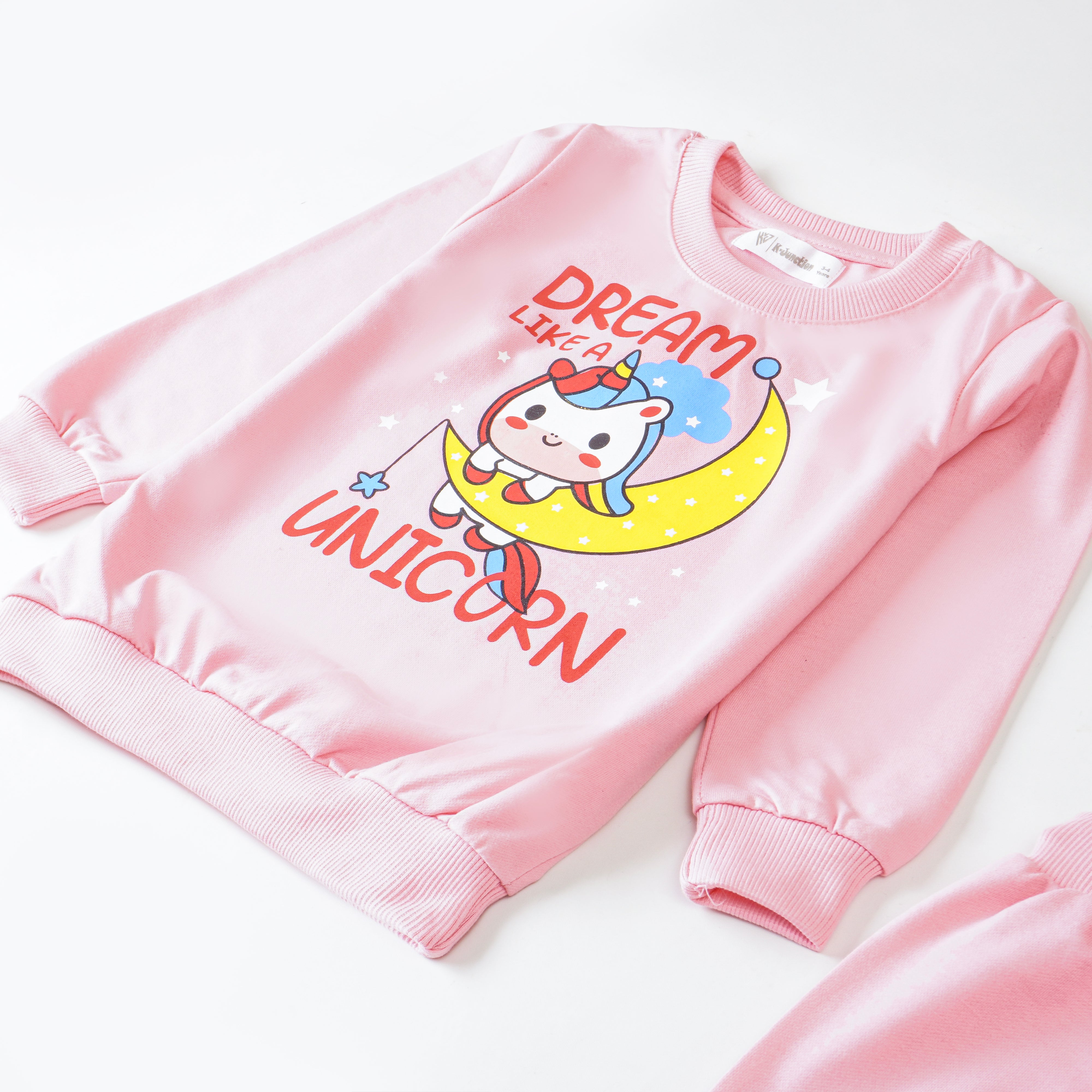 Girls Terry Printed Full Sleeve Suit