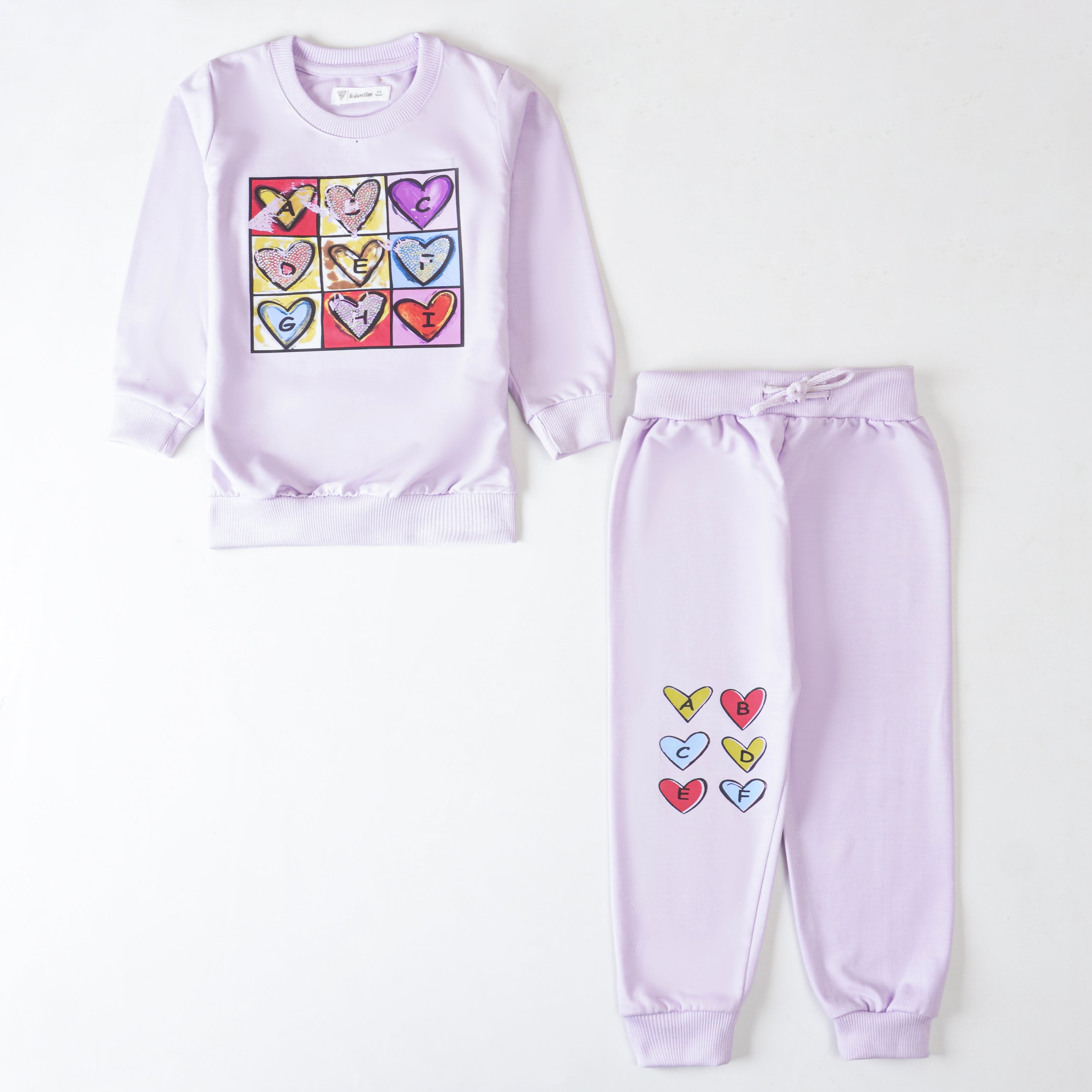 Girls Terry Printed Full Sleeve Suit