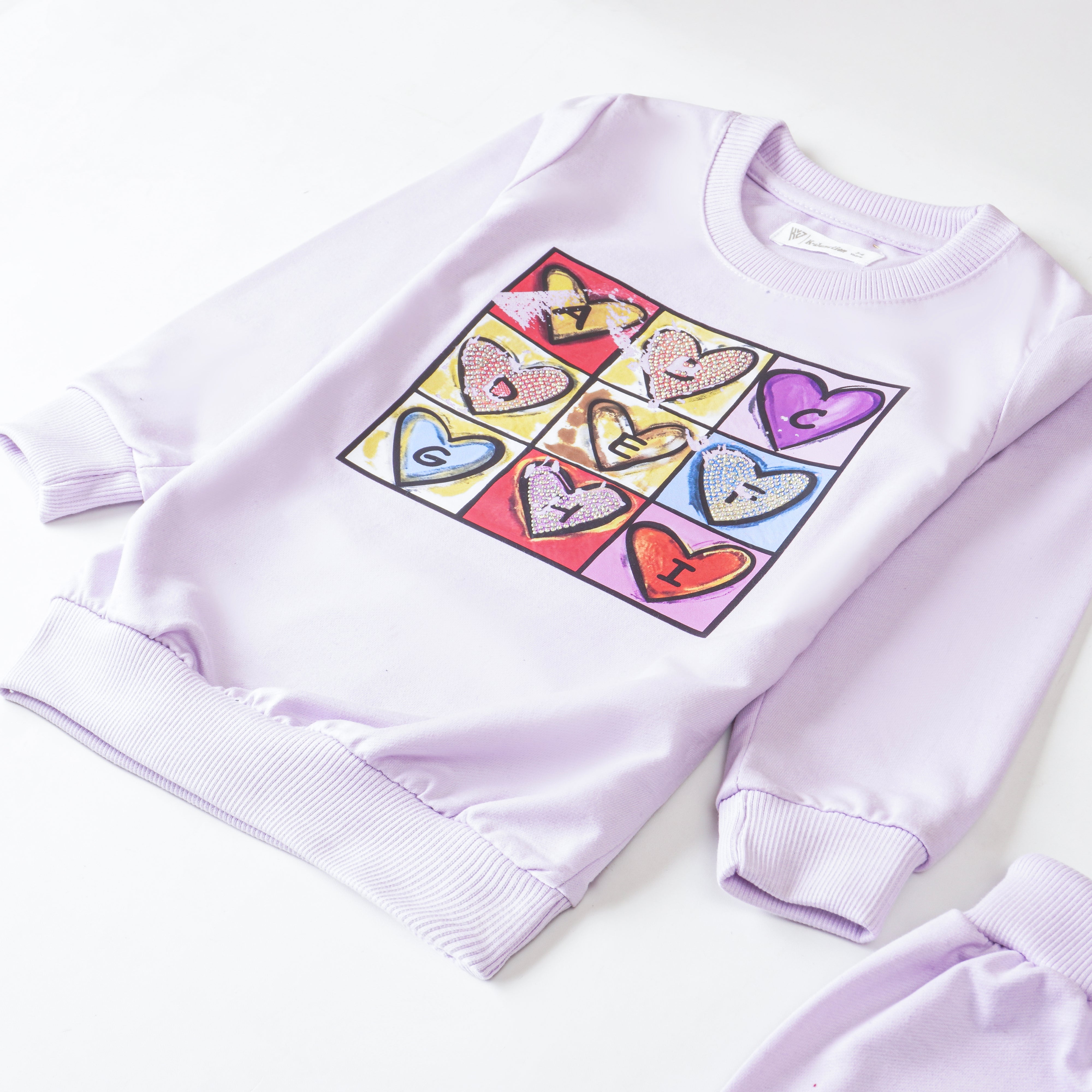 Girls Terry Printed Full Sleeve Suit