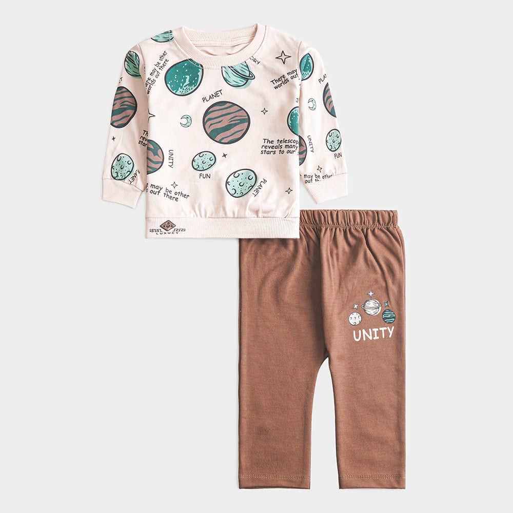 Boys 2 Pcs Suit – Brown, Dark Green & Skin Winter Outfit Set (6-9 & 9-12 Months)