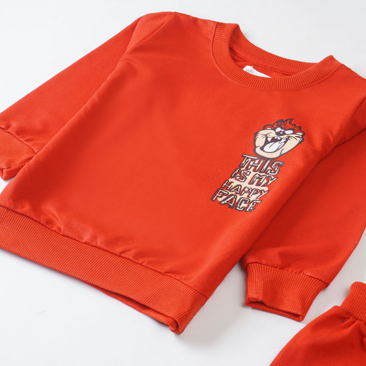 Boys Terry Printed Full Sleeve Suit