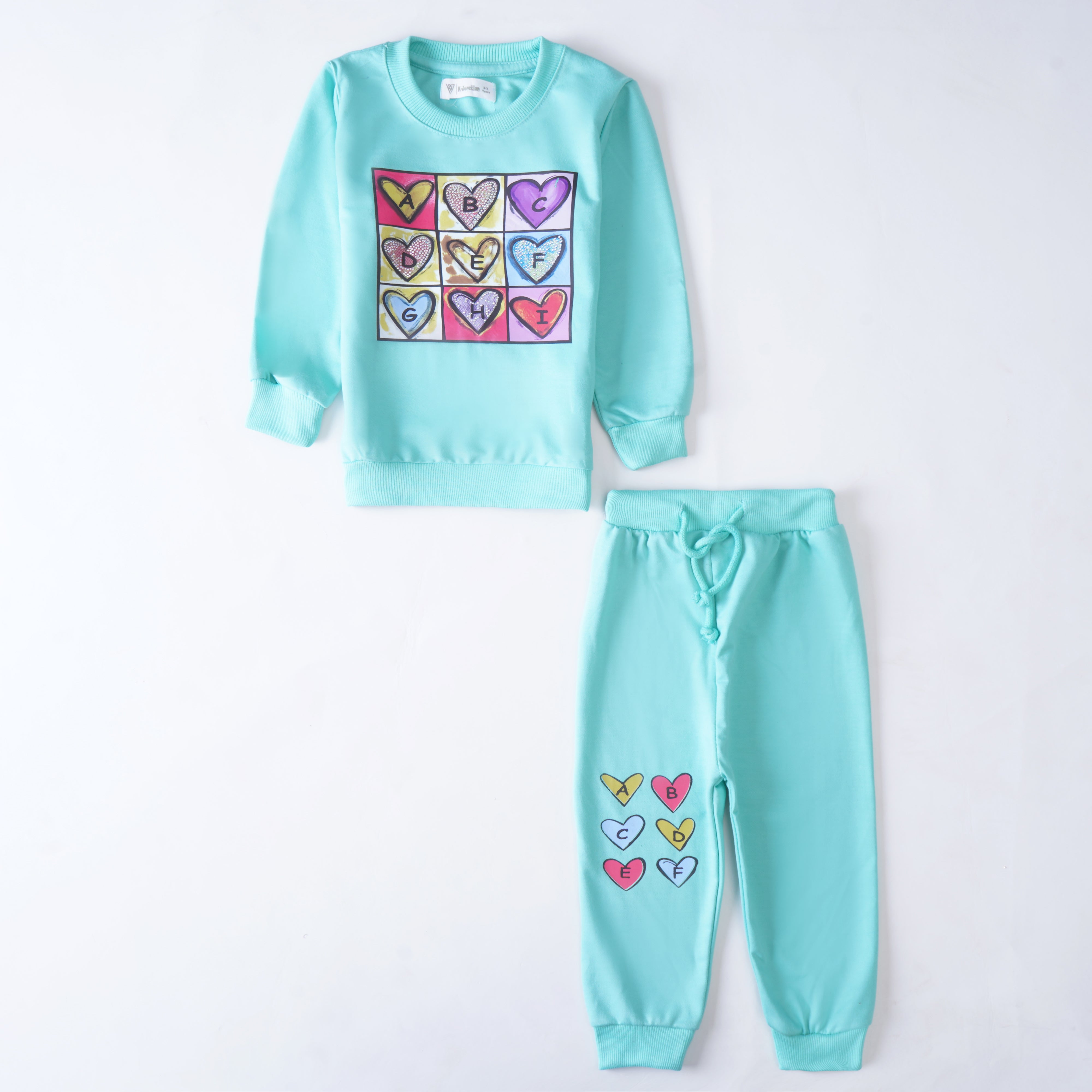 Girls Terry Printed Full Sleeve Suit