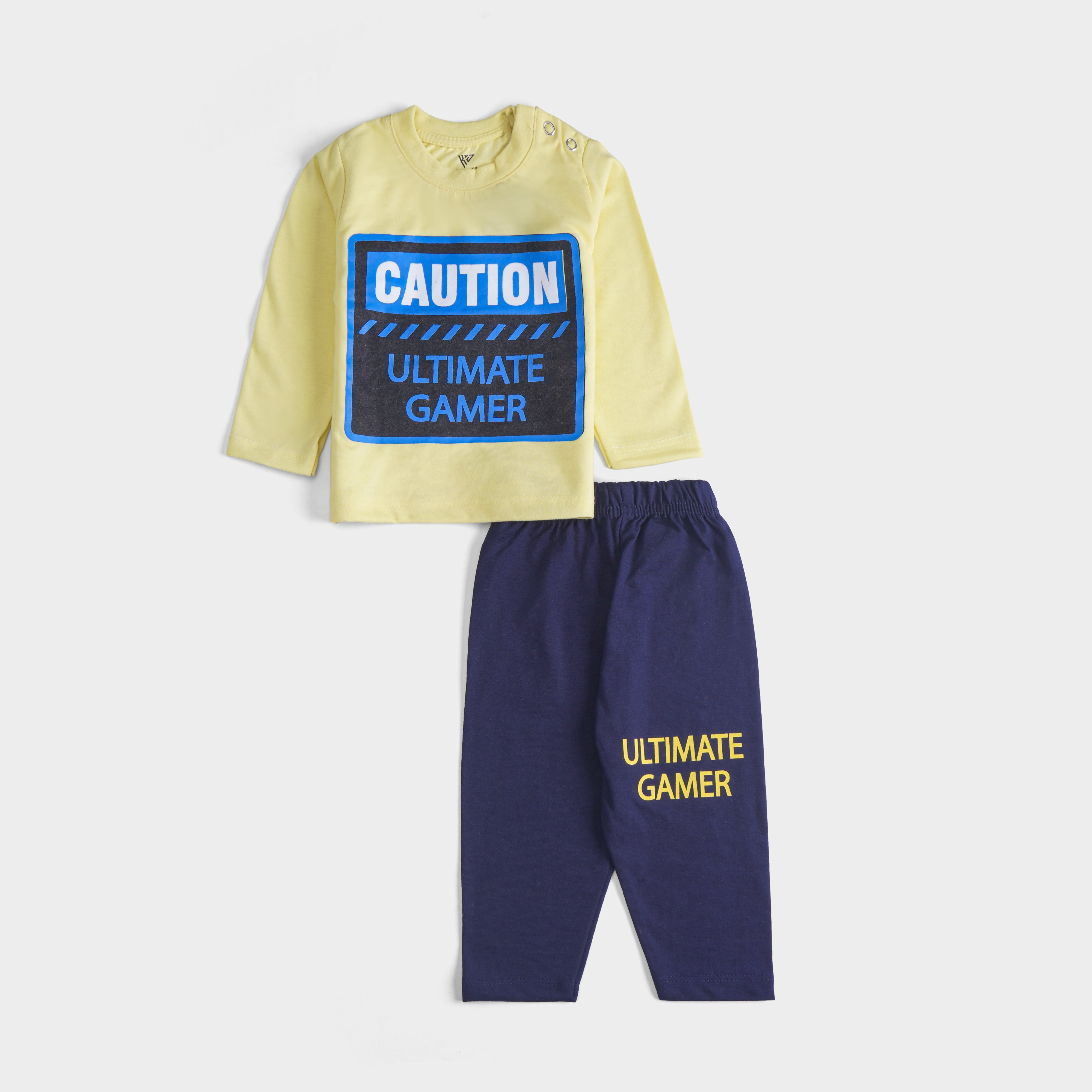 Infant Baba Printed Full Sleeve Suit (Caution)