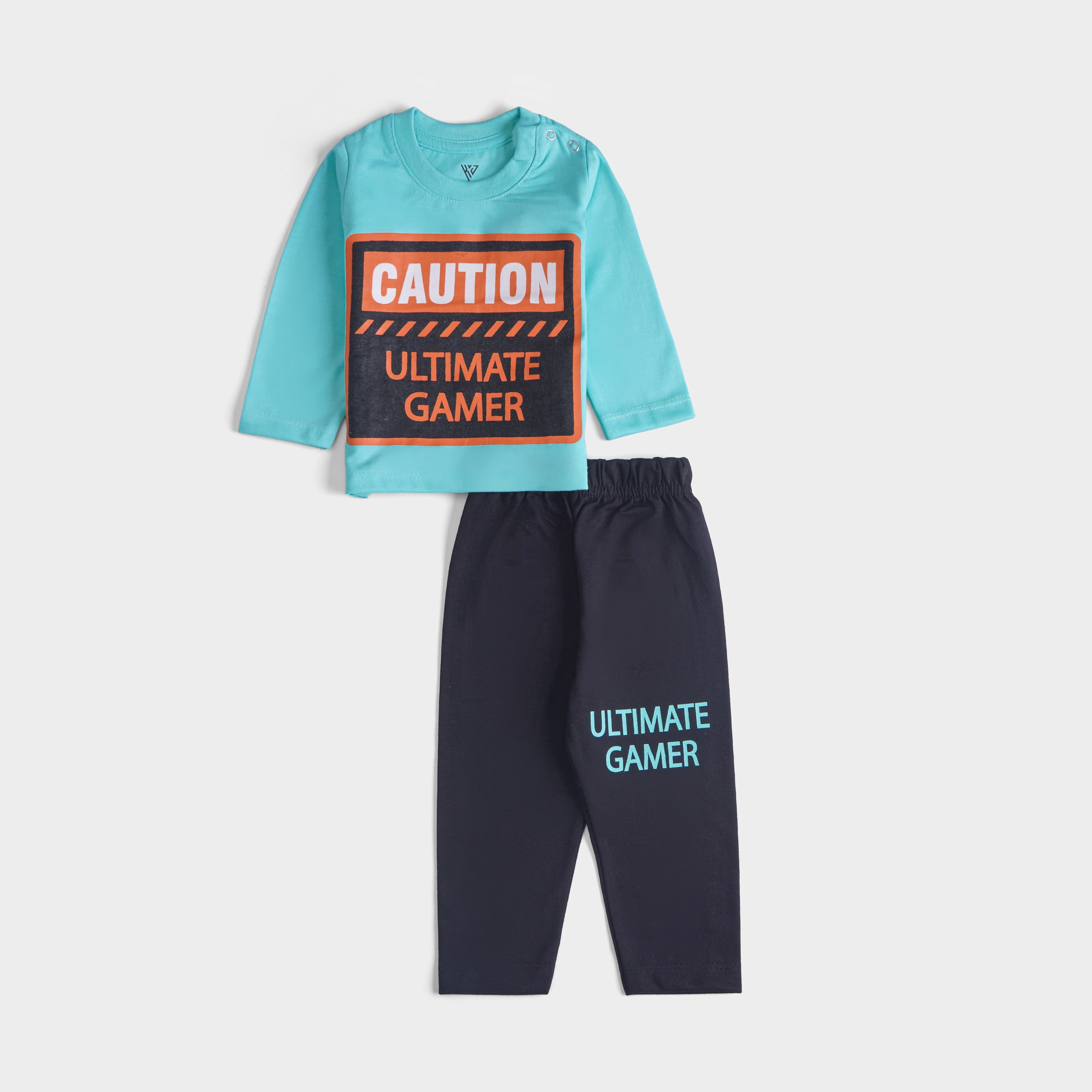 Infant Baba Printed Full Sleeve Suit (Caution)