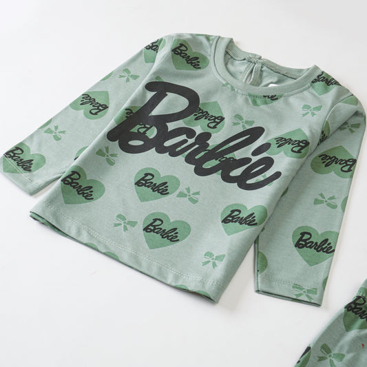 Girls Printed Full Sleeve Suit (Barbie)