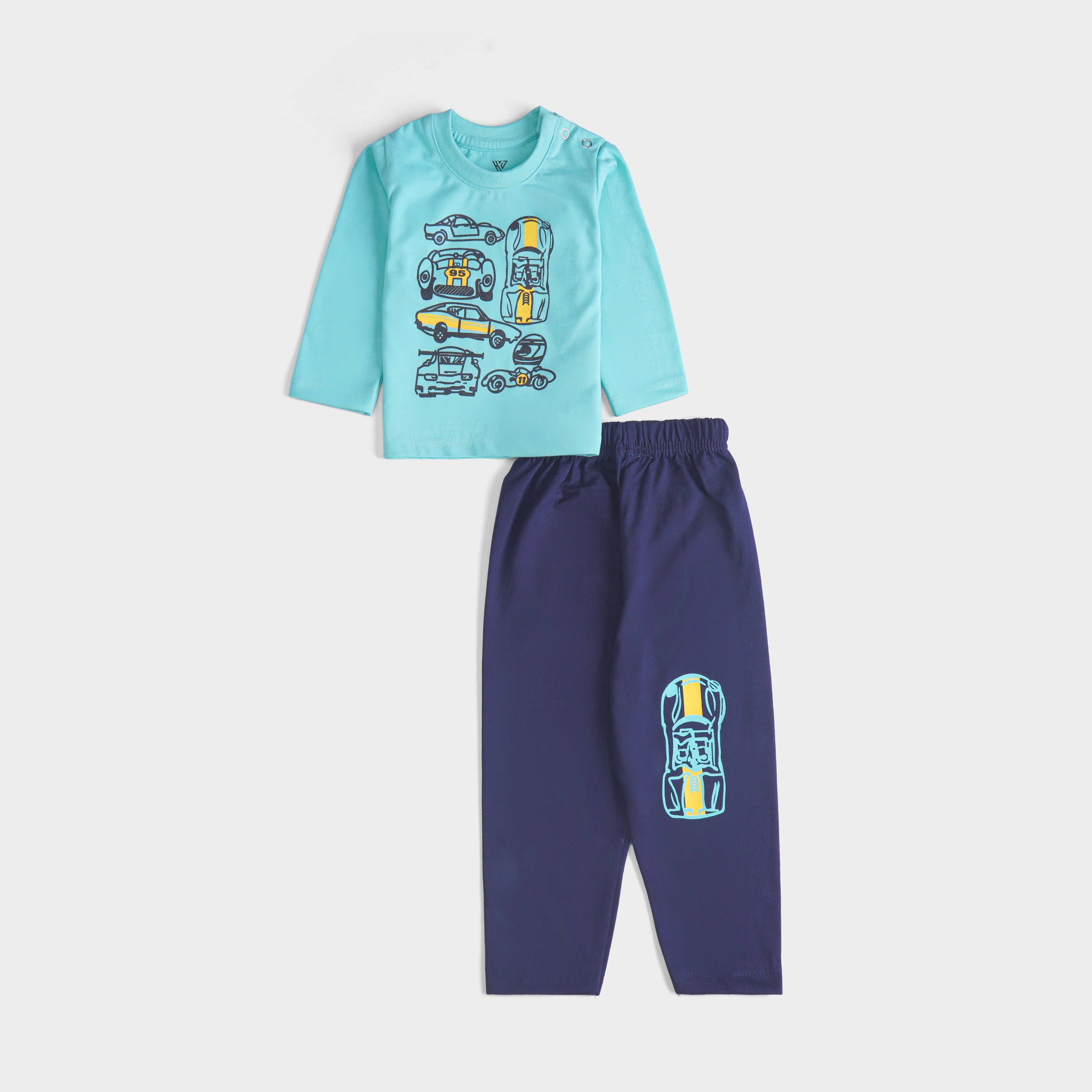 Infant Baba Printed Full Sleeve Suit (Car)