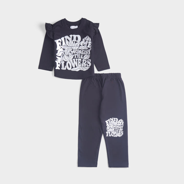 Girls Printed Full Sleeve Suit