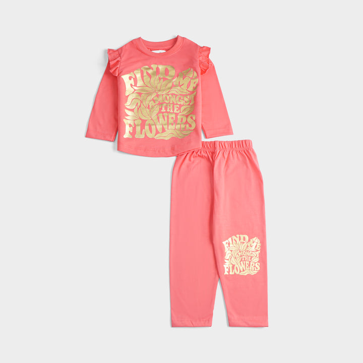 Girls Printed Full Sleeve Suit