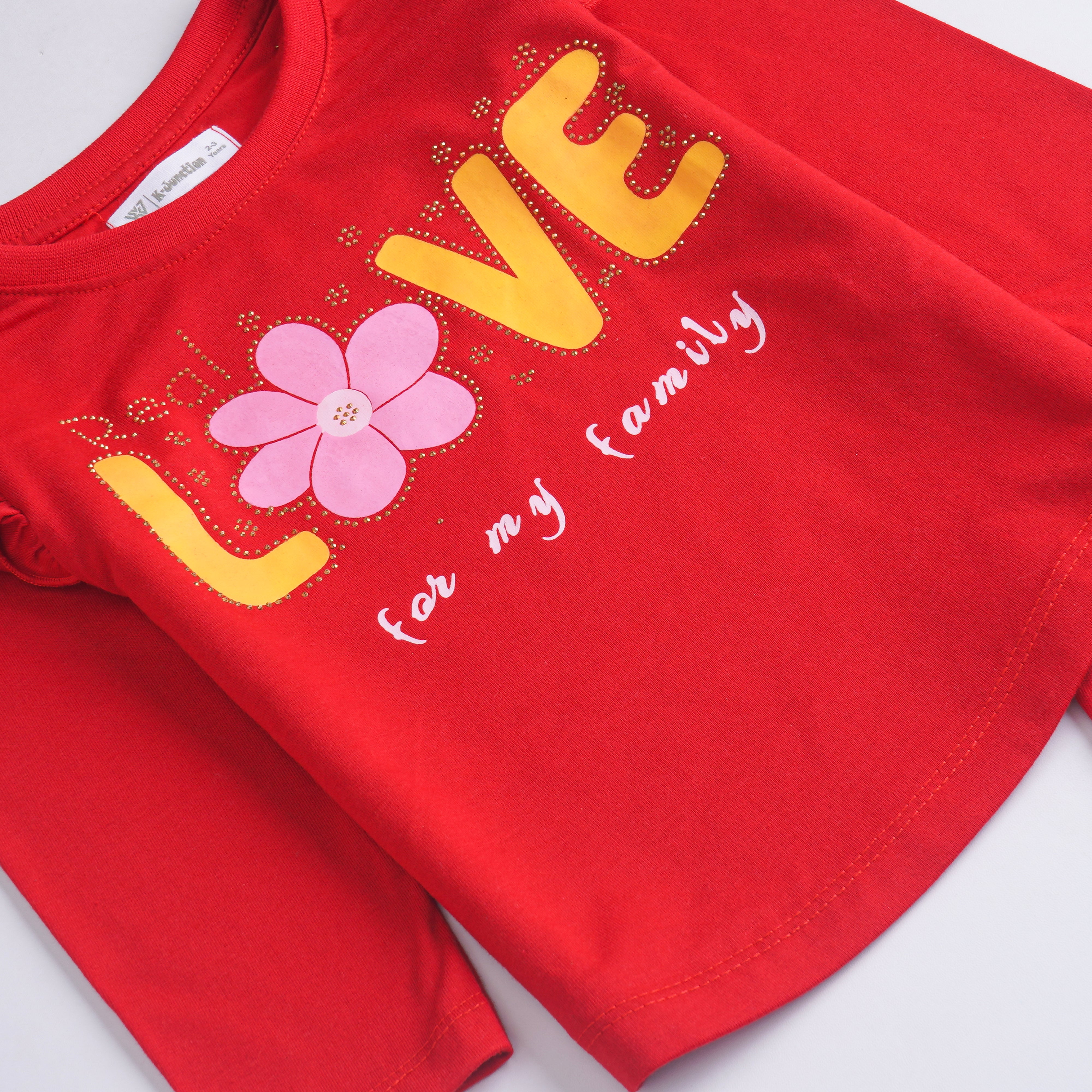 Girls Printed Full Sleeve Suit (Love)