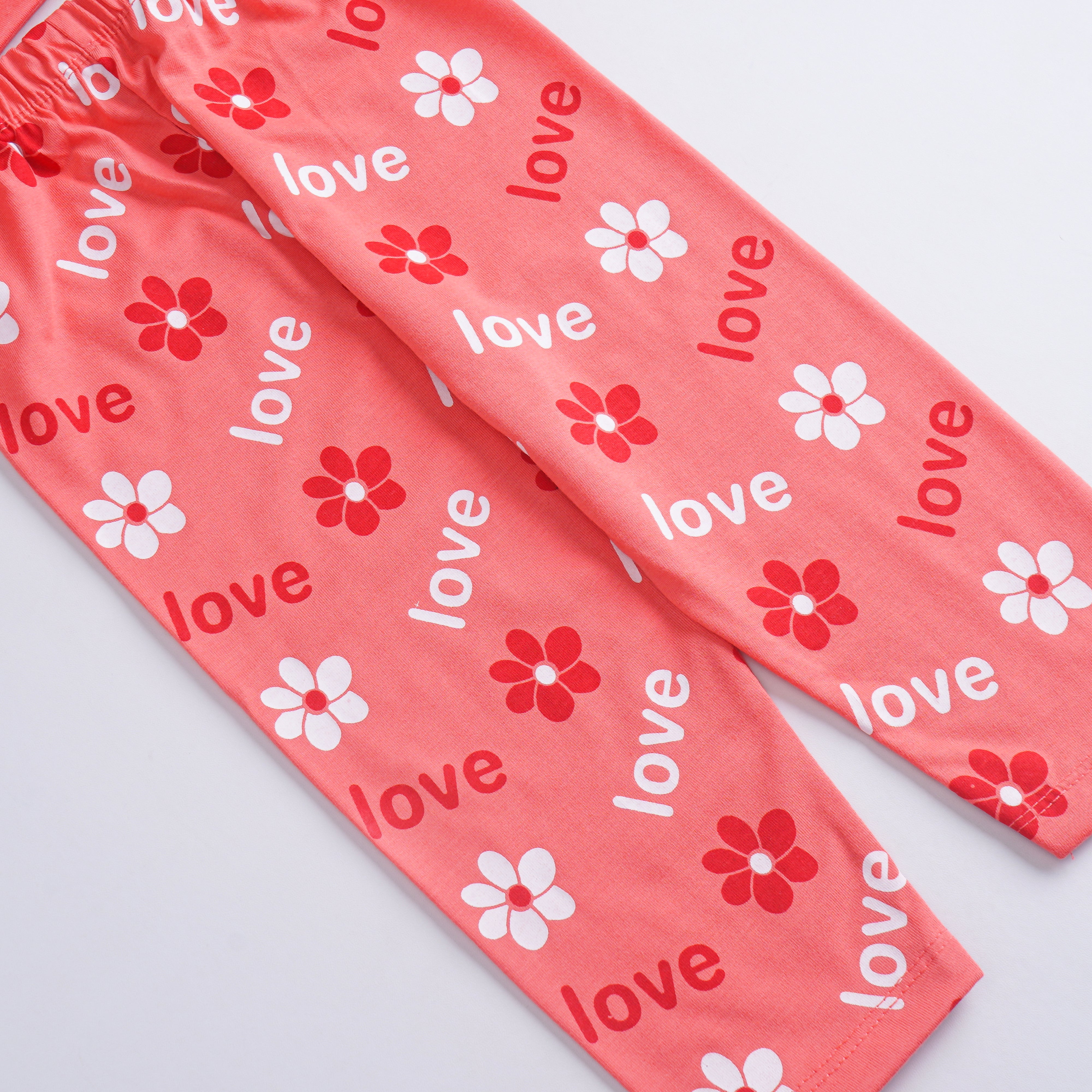 Girls Printed Full Sleeve Suit (Love)