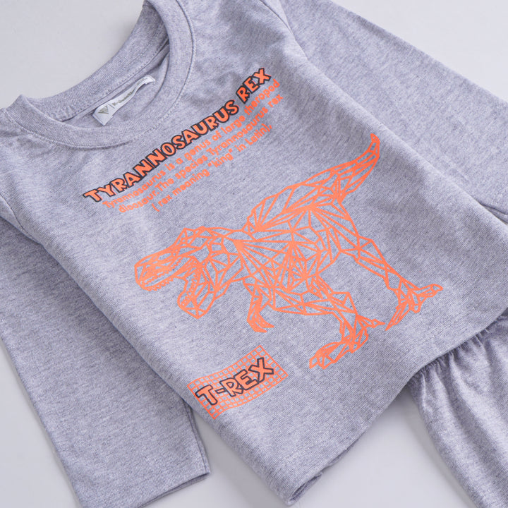Boys Printed Full Sleeve Suit (Tyrranossorus)