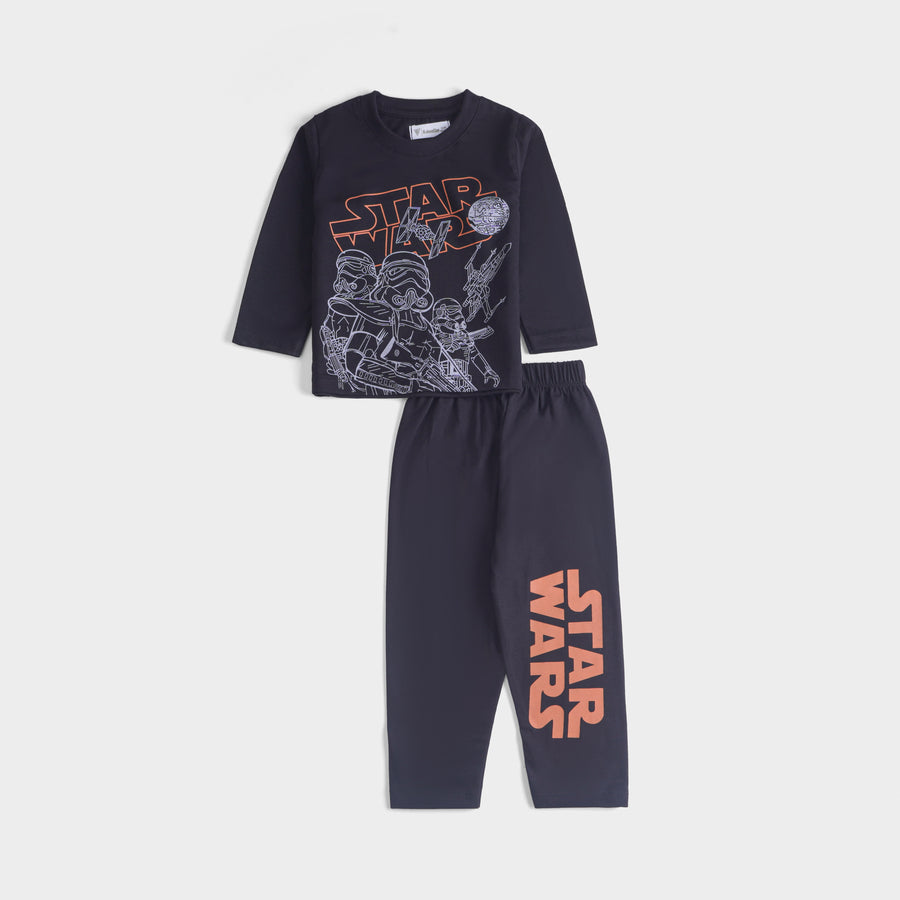 Boys Printed Full Sleeve Suit (Star Wars)