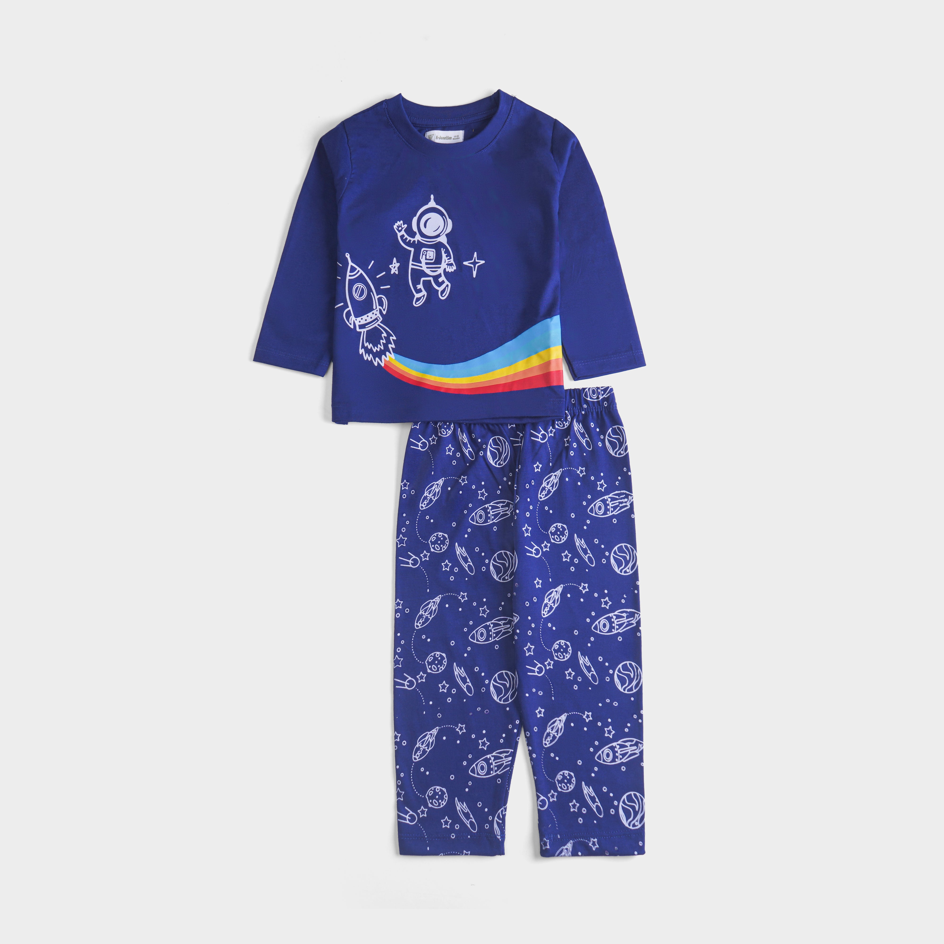 Boys Printed Full Sleeve Suit (Astronaut)