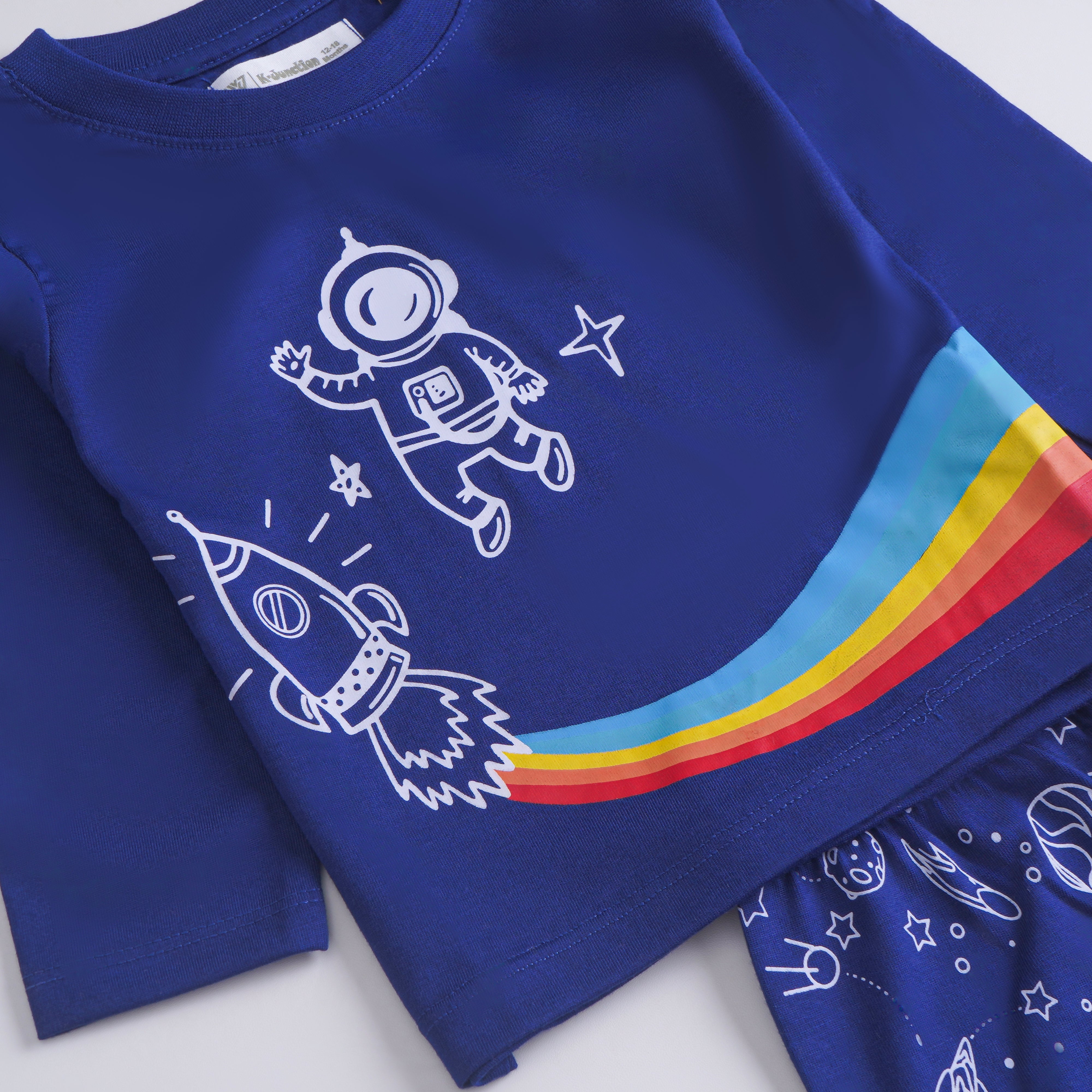 Boys Printed Full Sleeve Suit (Astronaut)