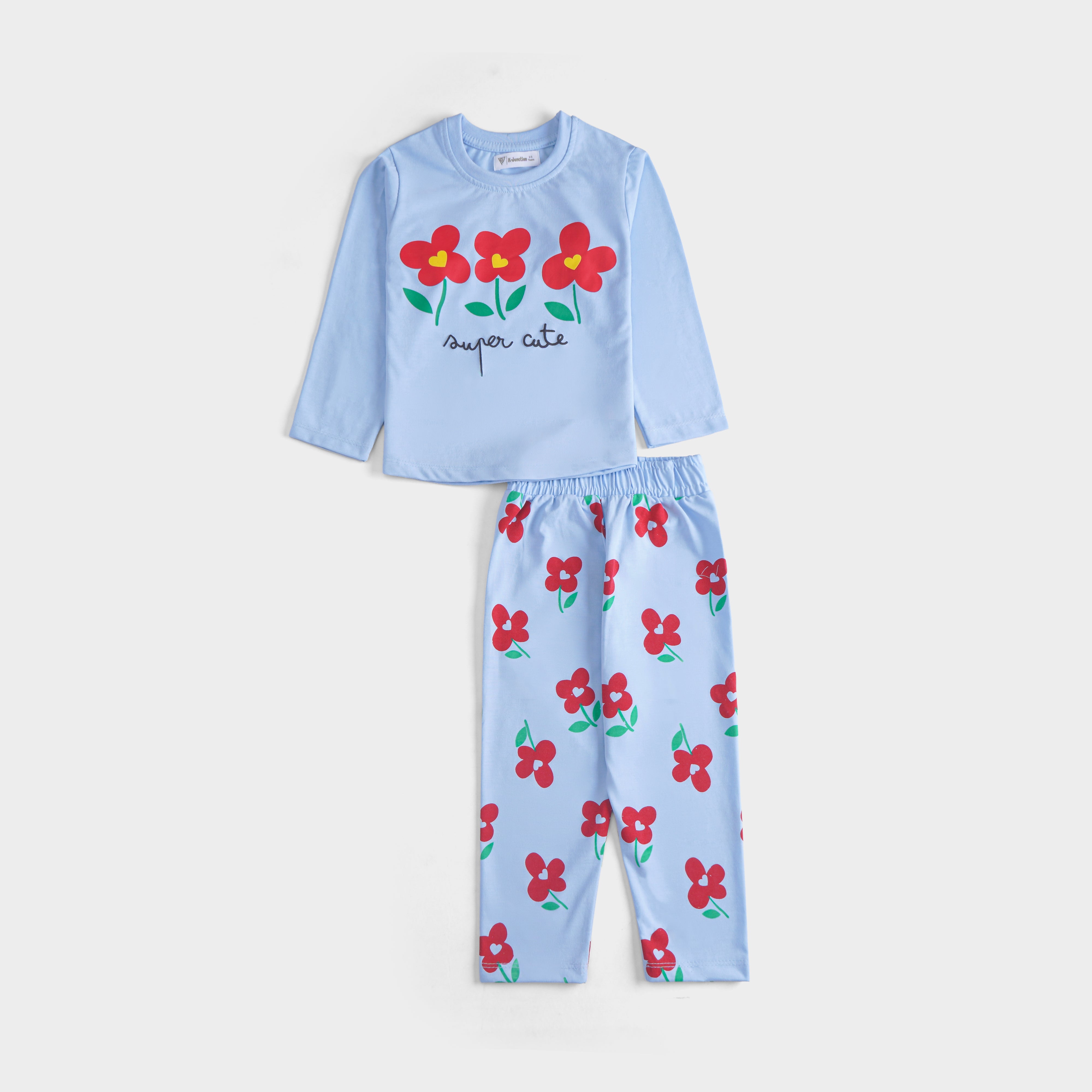 Girls Printed Full Sleeve Suit
