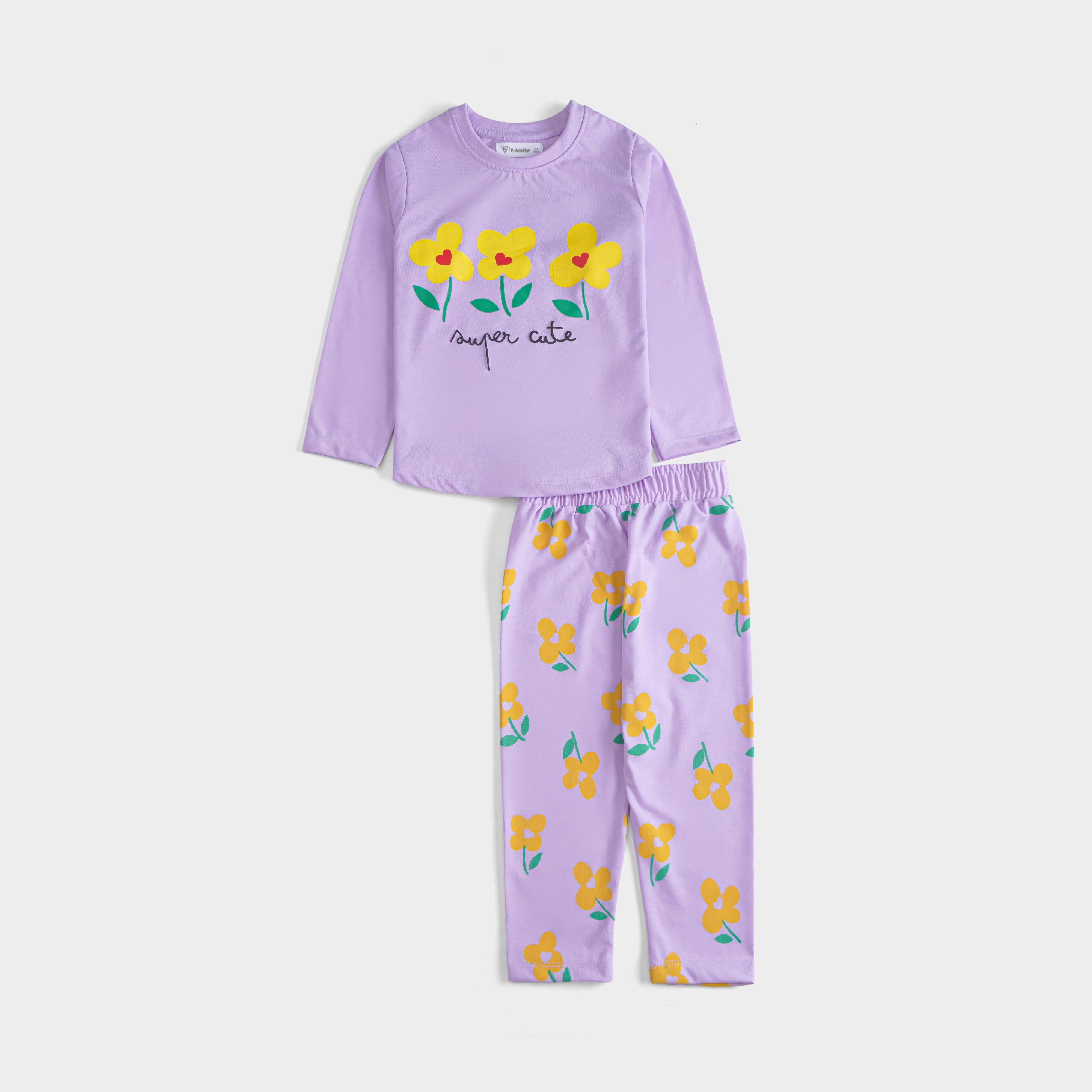 Girls Printed Full Sleeve Suit