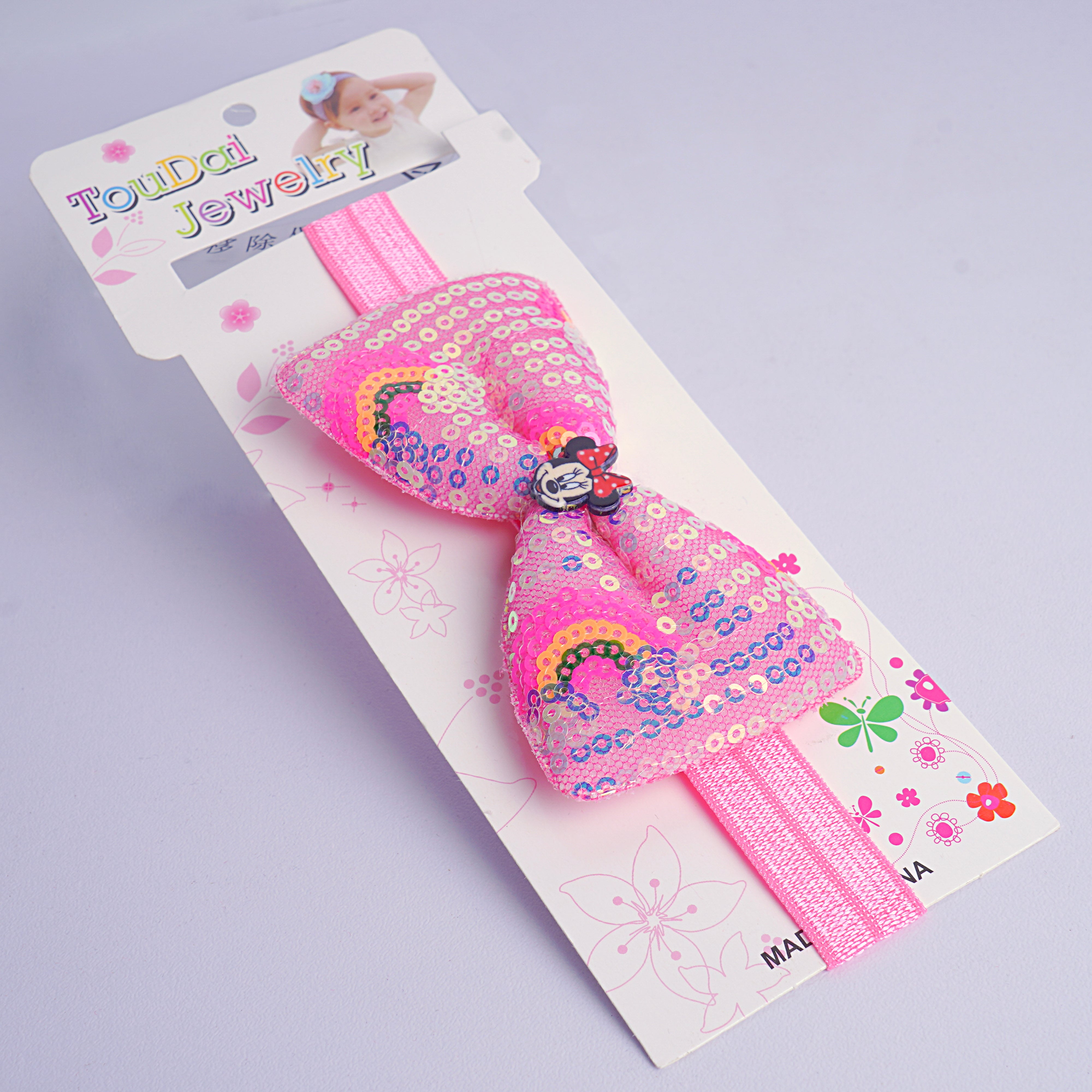Kids Head Band - Yellow, Light Pink, Dark Pink, Purple & White