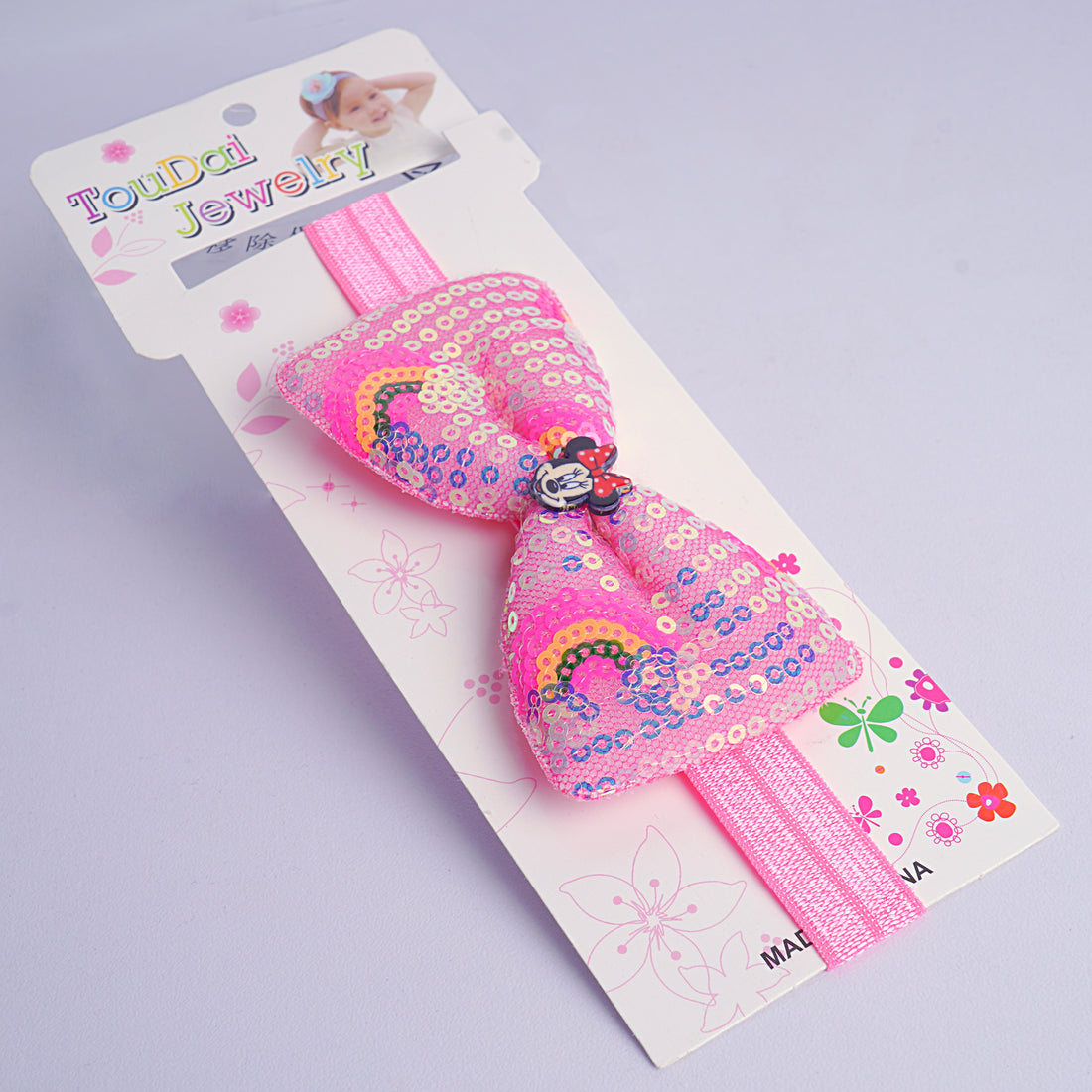 Kids Head Band - Yellow, Light Pink, Dark Pink, Purple & White