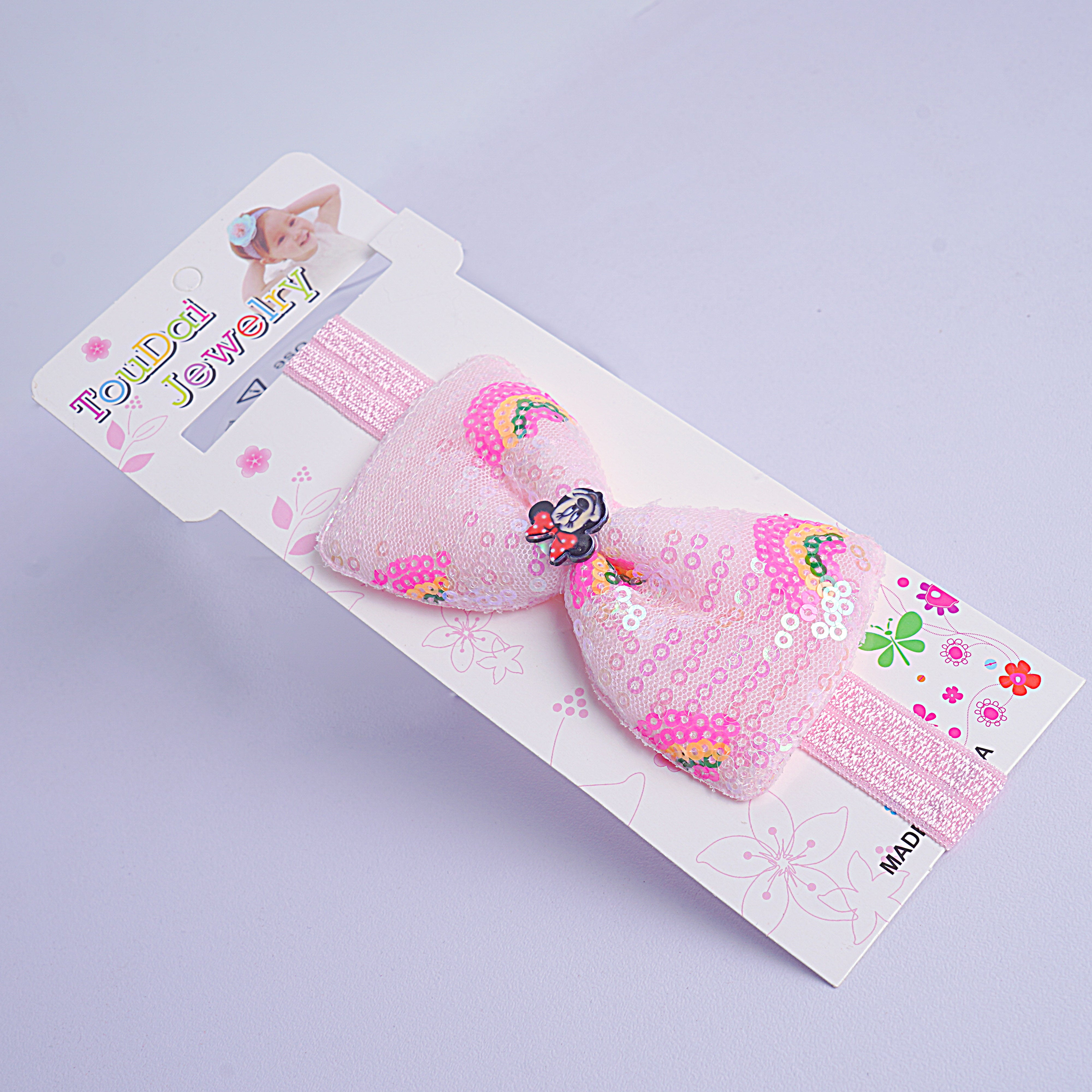 Kids Head Band - Yellow, Light Pink, Dark Pink, Purple & White