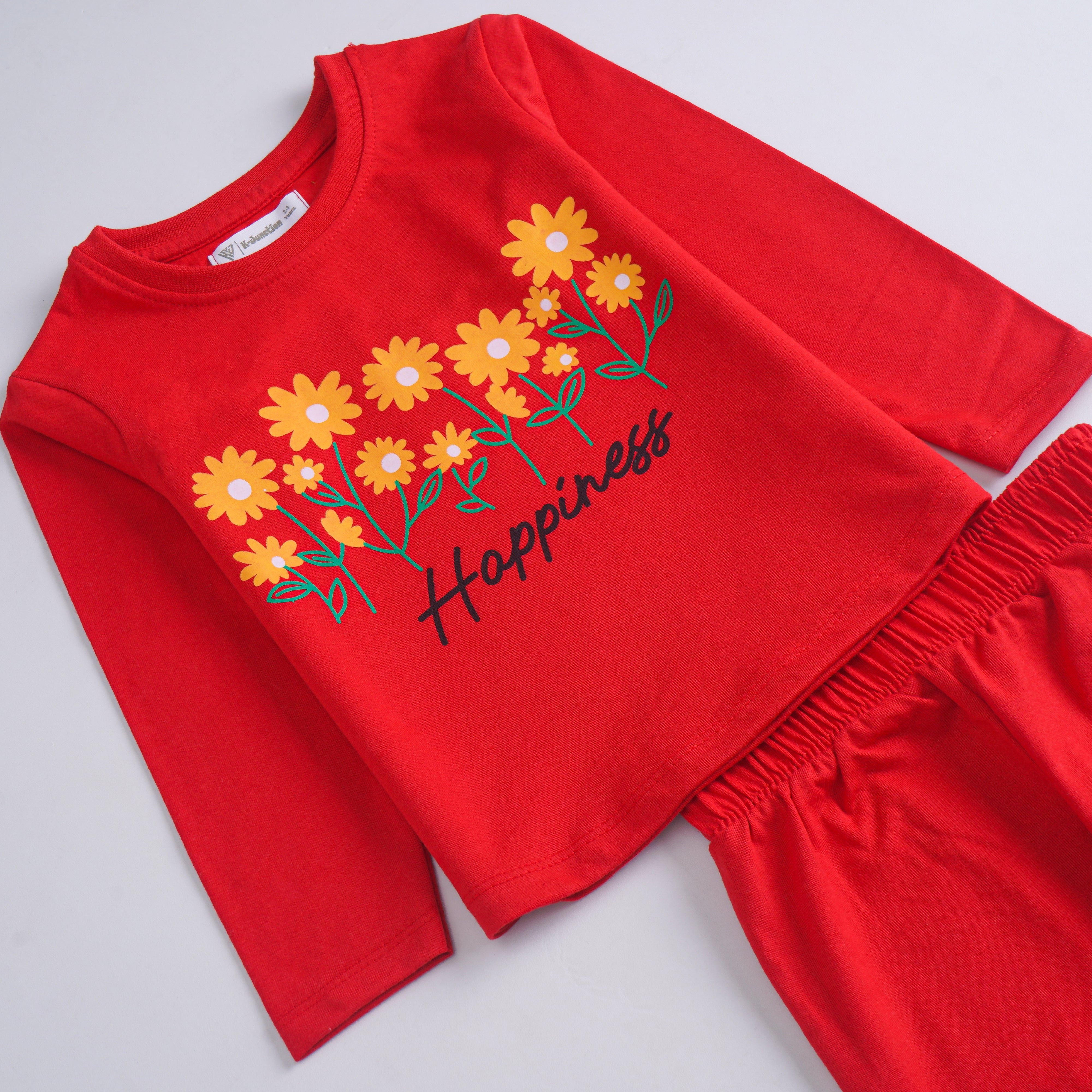 Girls Printed Full Sleeve Suit