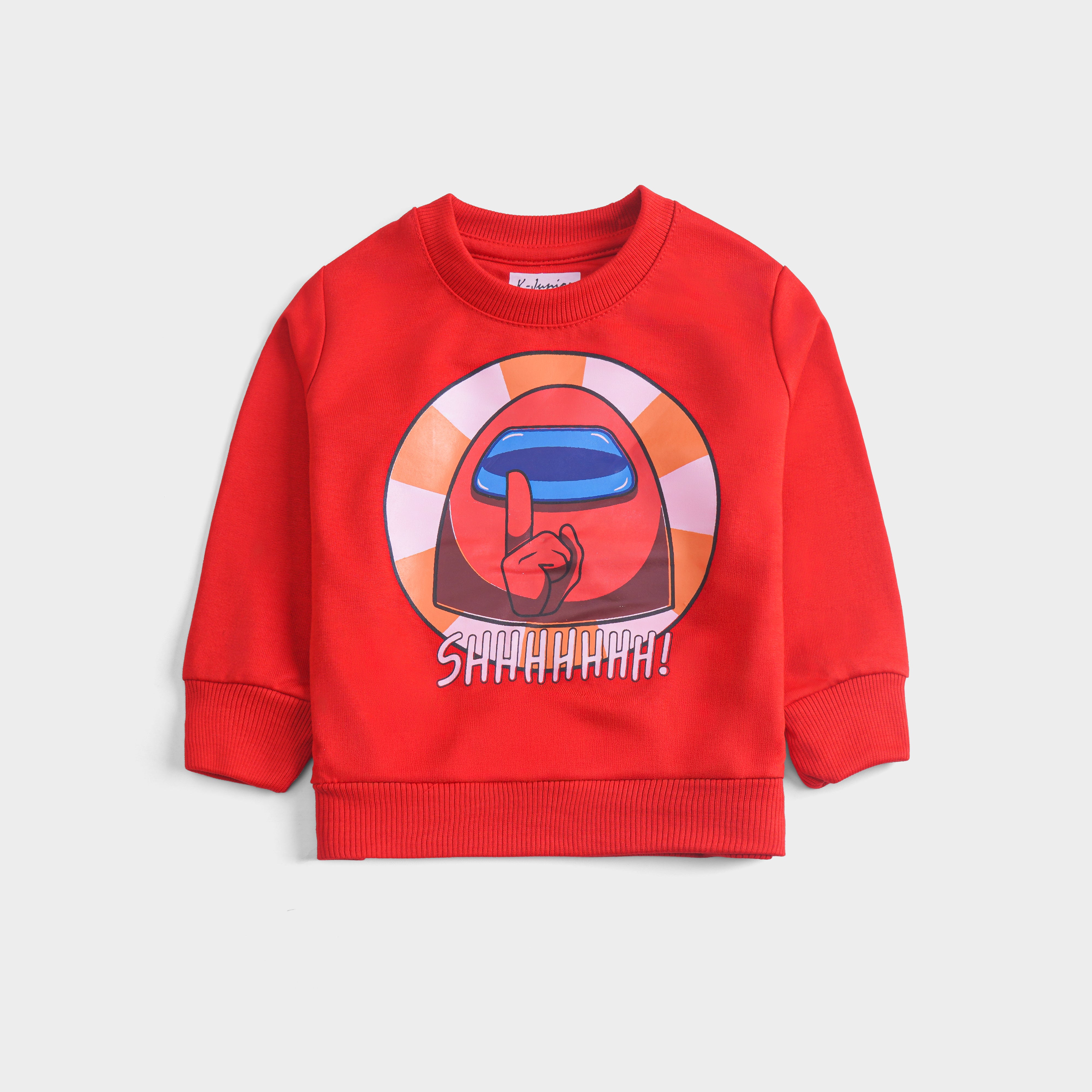 Boys Printed Full Sleeve Sweat Shirt (Shhhh)
