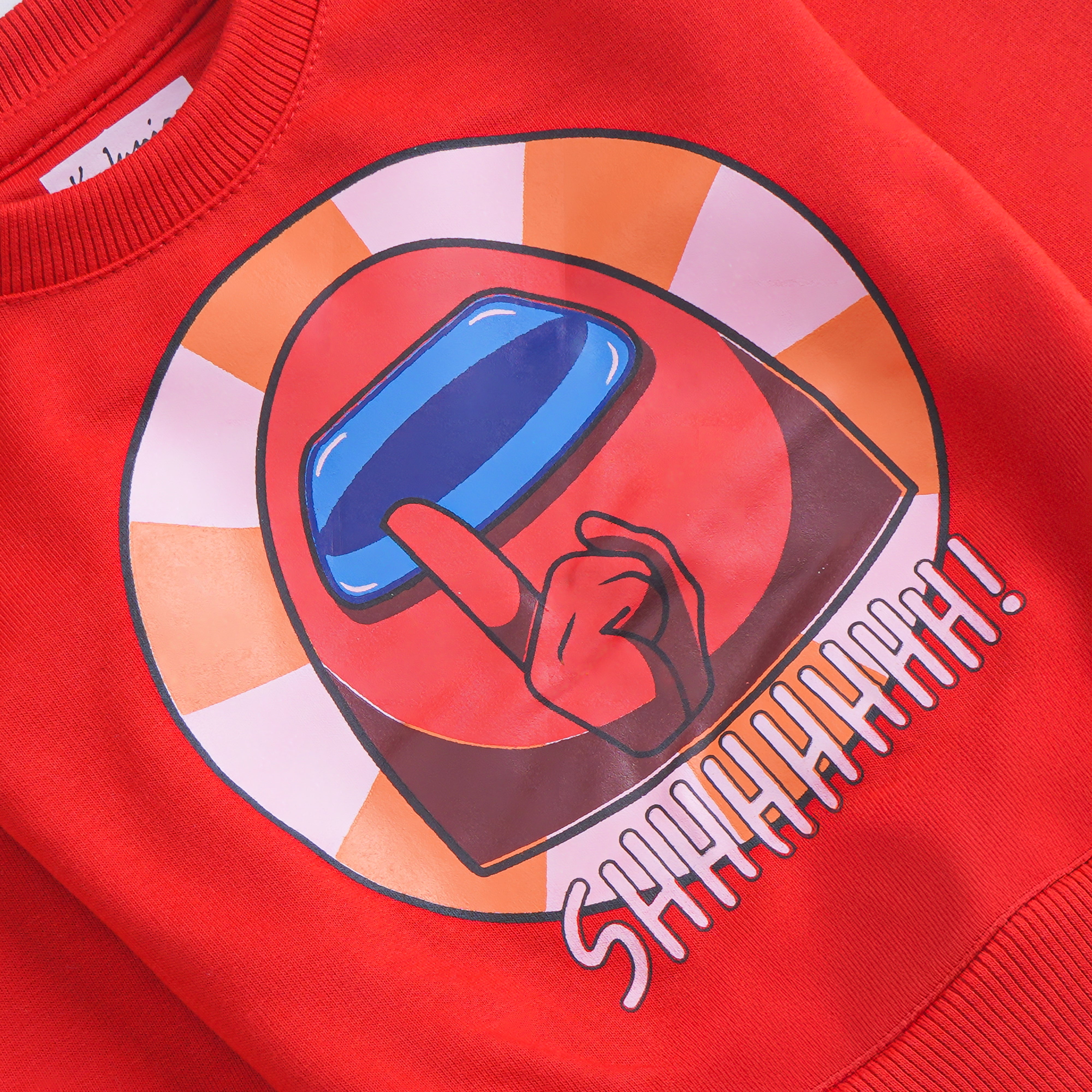 Boys Printed Full Sleeve Sweat Shirt (Shhhh)