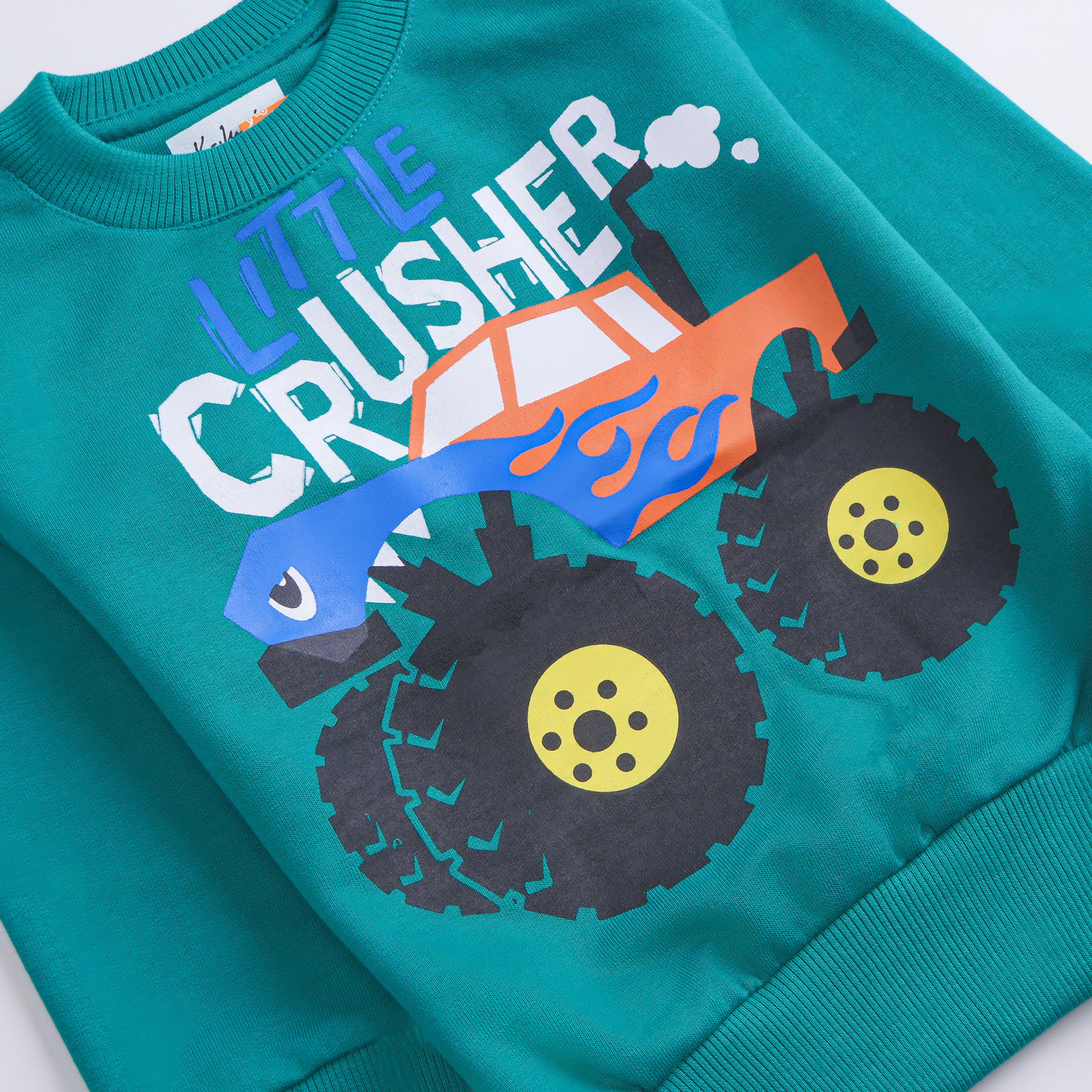 Boys Printed Full Sleeve Sweat T-Shirt (Little-Crusher)