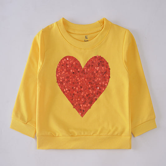 Girls Terry sweatshirt (Heart-Sequence)