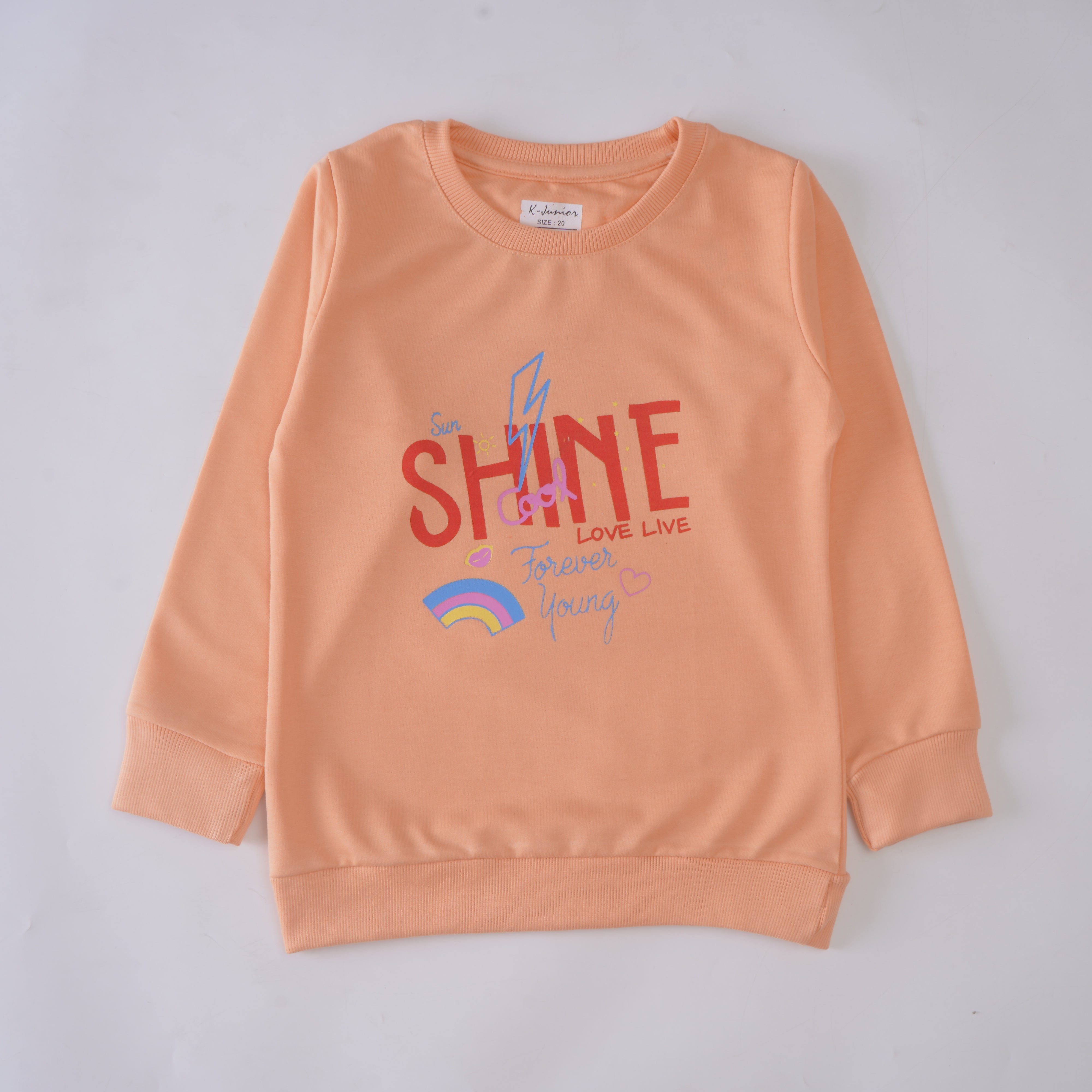 Girls Printed Full Sleeve Sweat T-Shirt (Shine)