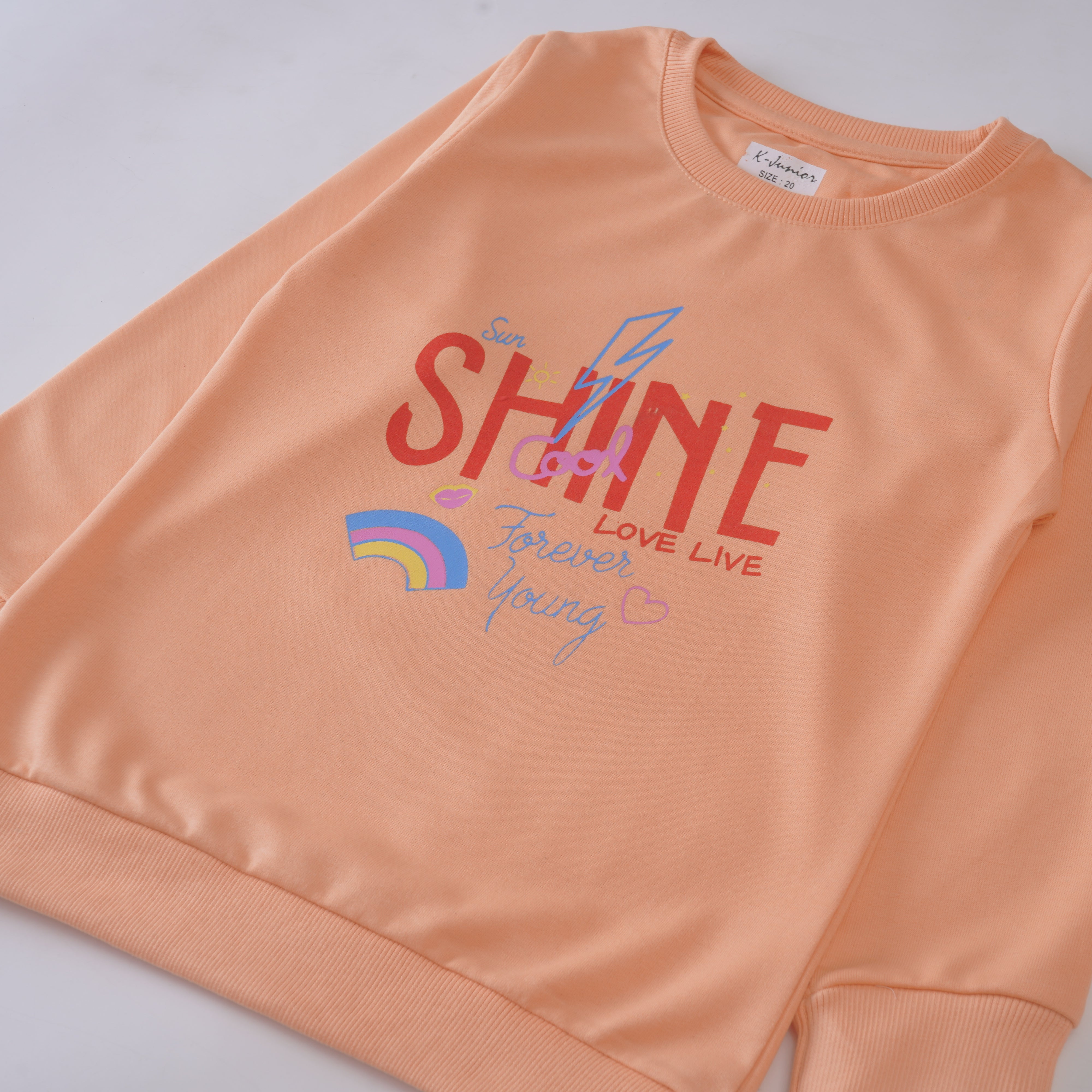 Girls Printed Full Sleeve Sweat T-Shirt (Shine)