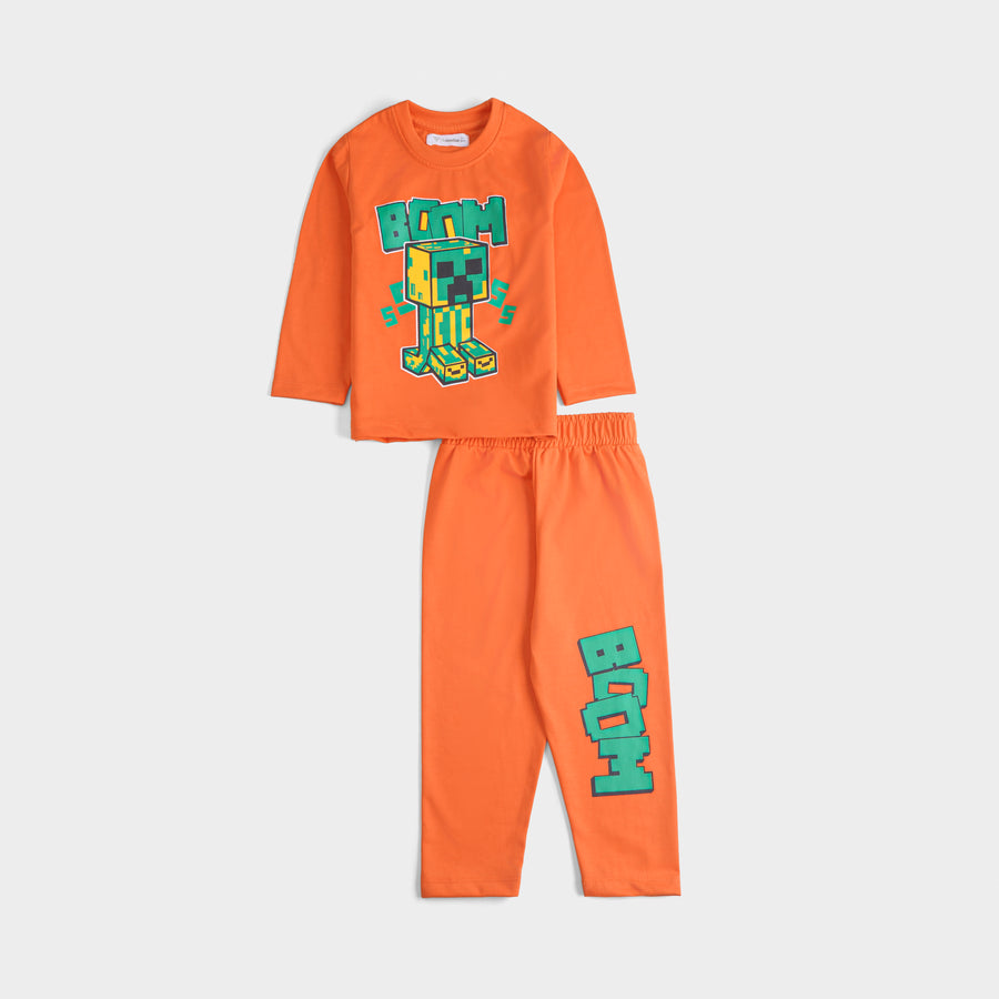 Boys Printed Full Sleeve Suit