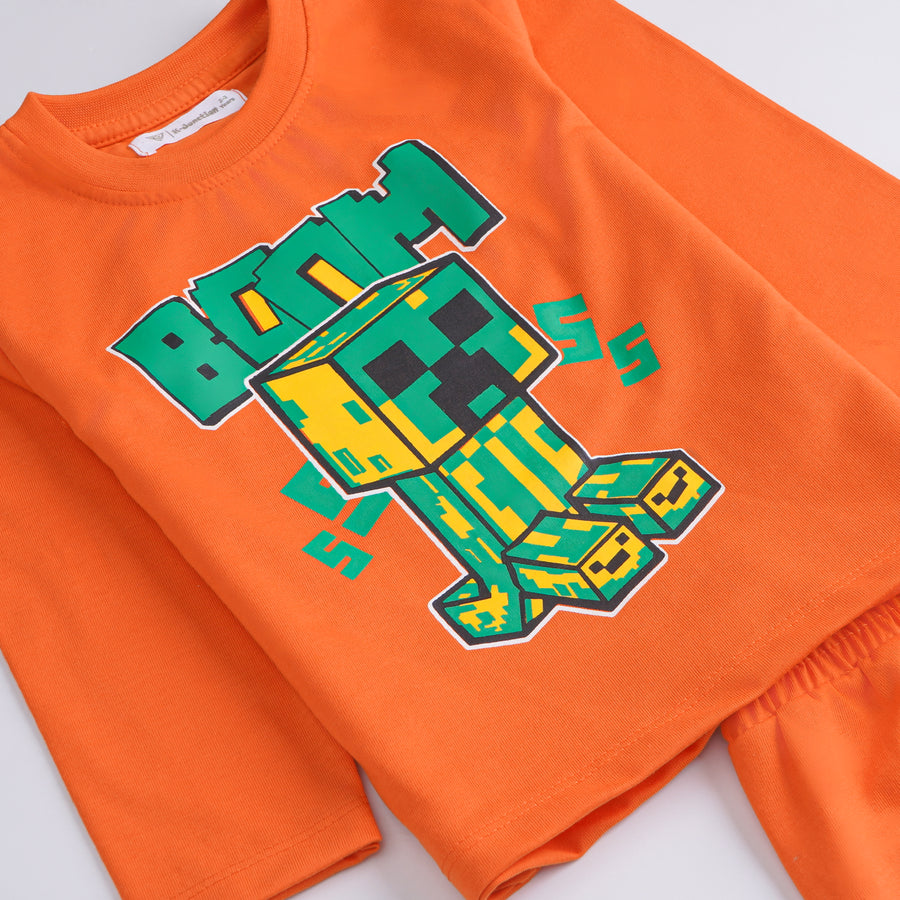 Boys Printed Full Sleeve Suit