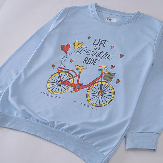 Girls Sweatshirt Code-(  Life Is Beautiful Ride )