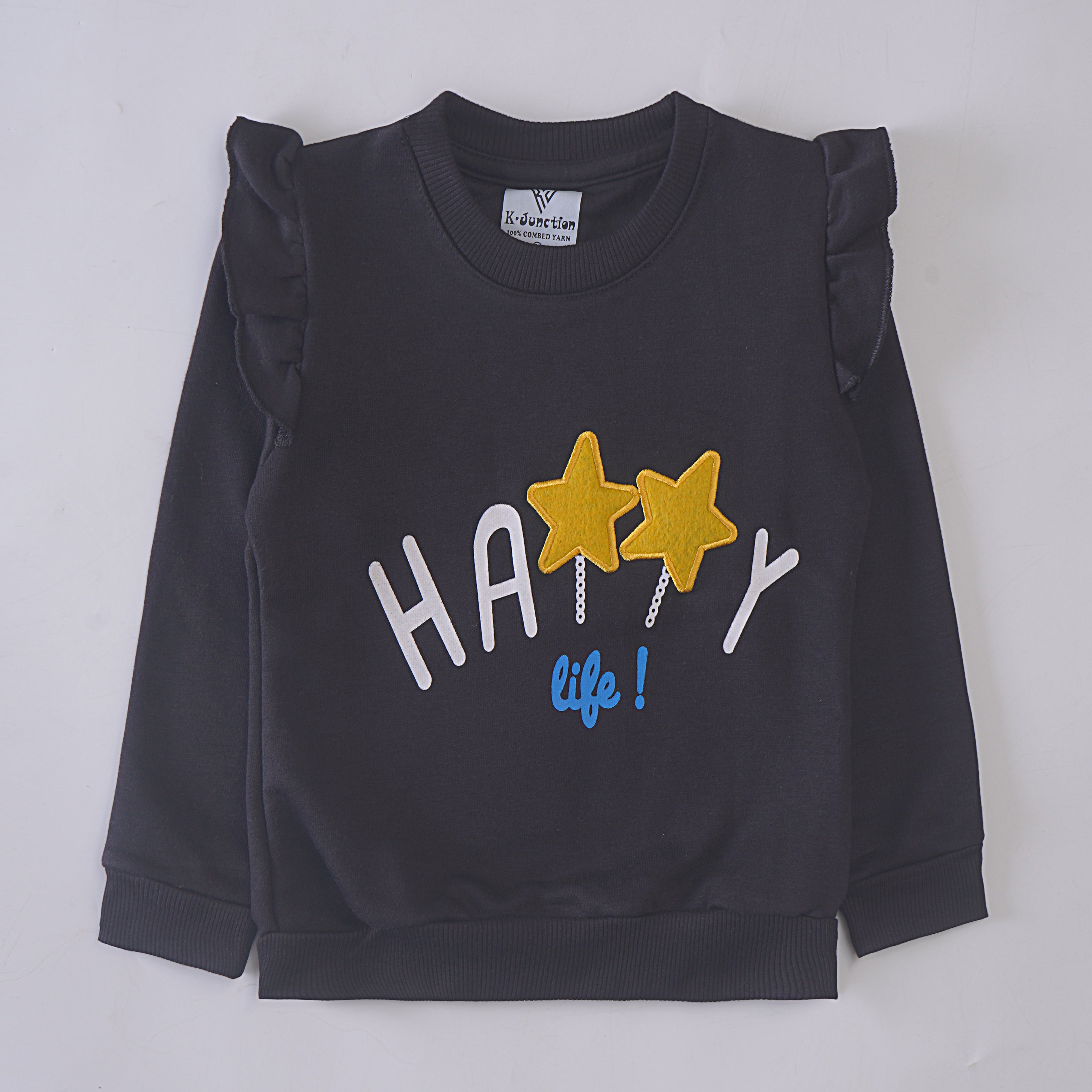 Girls Printed Full Sleeve Sweat T-Shirt (7218)