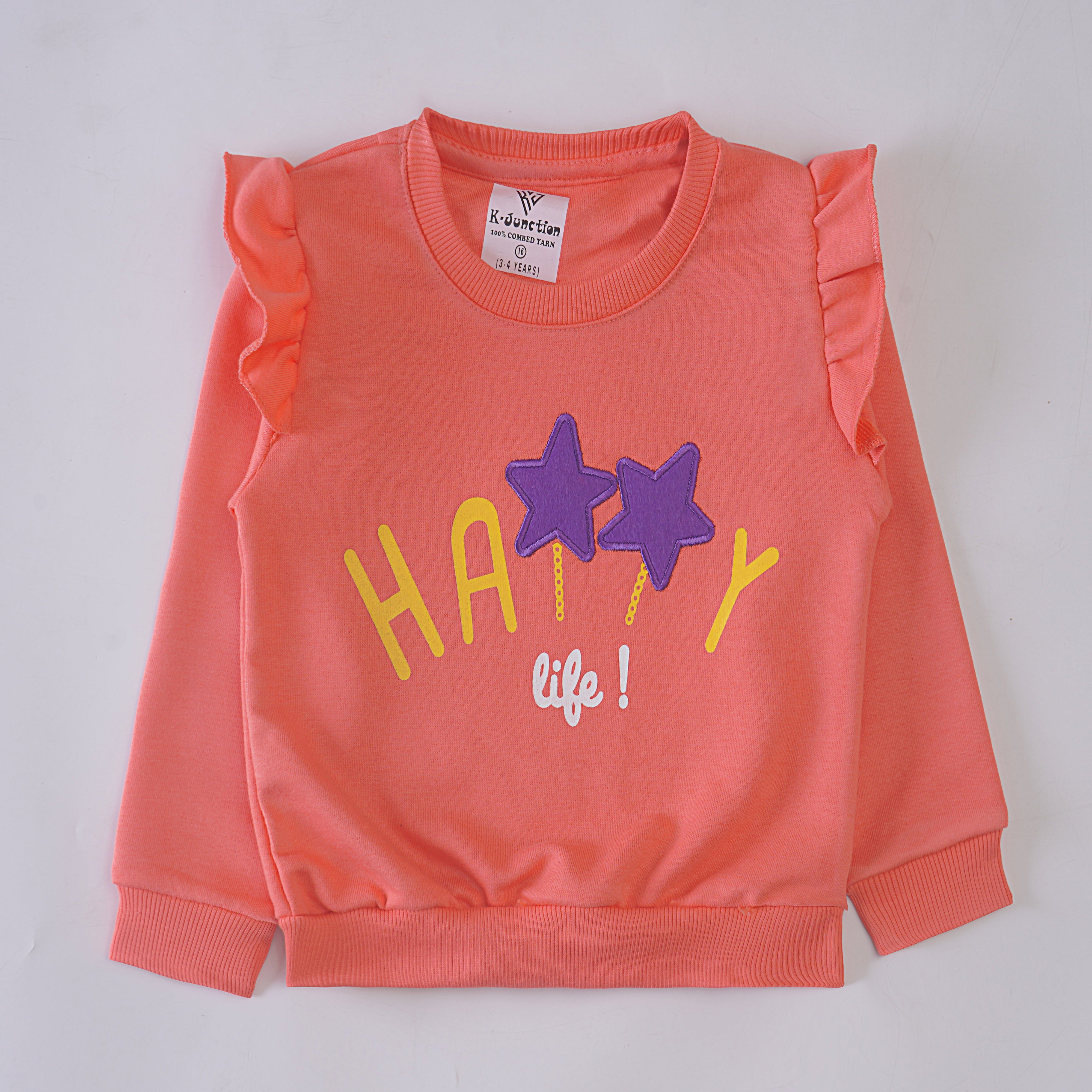 Girls Printed Full Sleeve Sweat T-Shirt (7218)